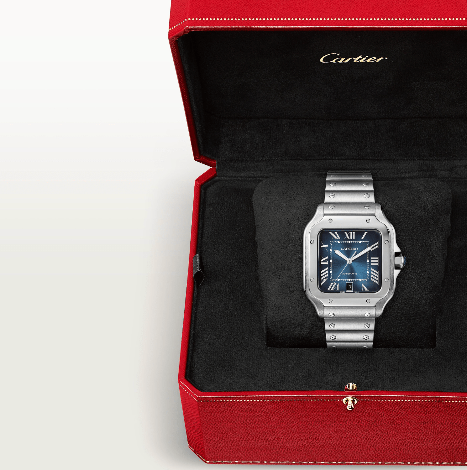 Cartier Santos de Cartier Large Model Blue Dial Automatic Watch - The Boutique