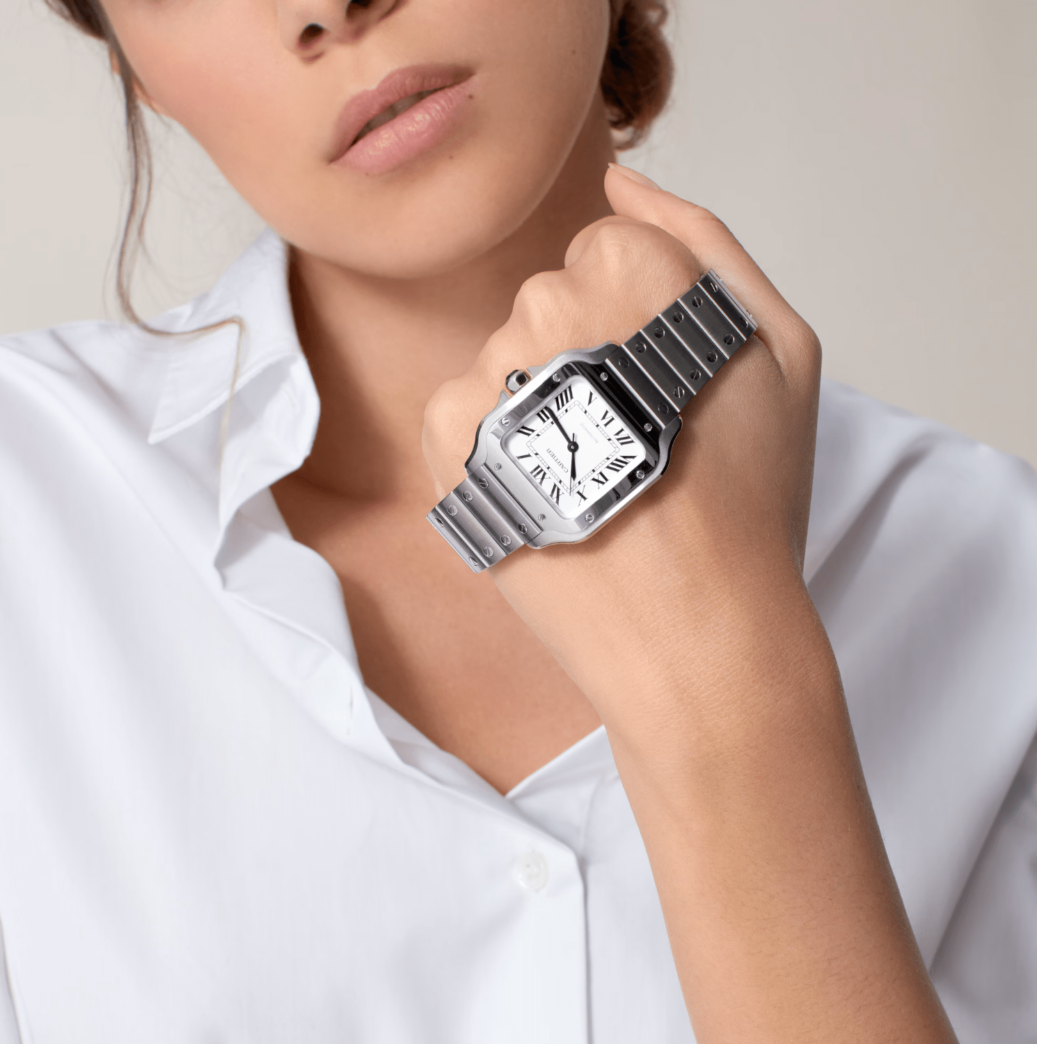 Cartier Santos de Cartier Medium Model Automatic Steel Watch - The Boutique