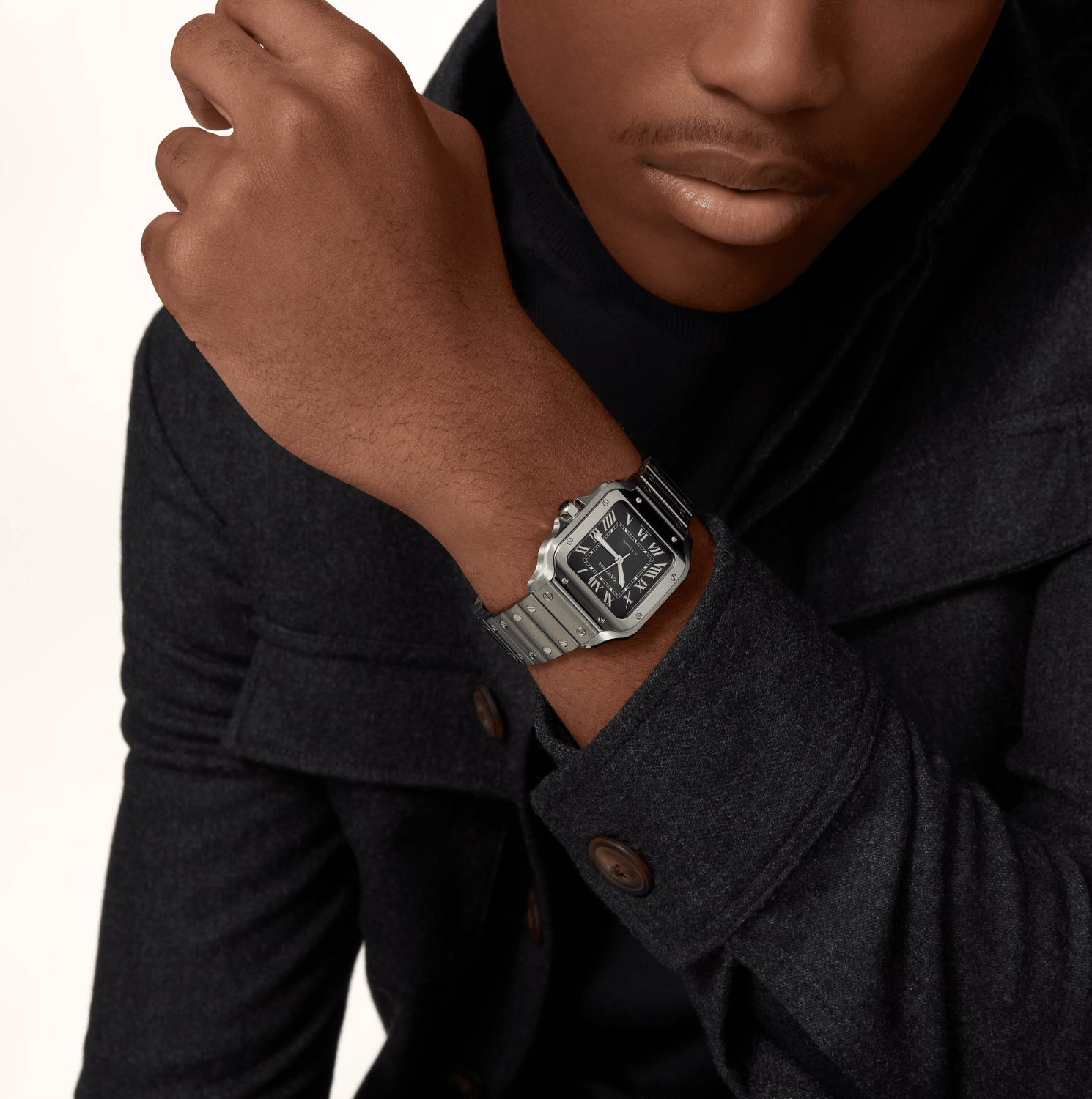 Cartier Santos de Cartier Medium Model Green Dial Automatic Watch - The Boutique