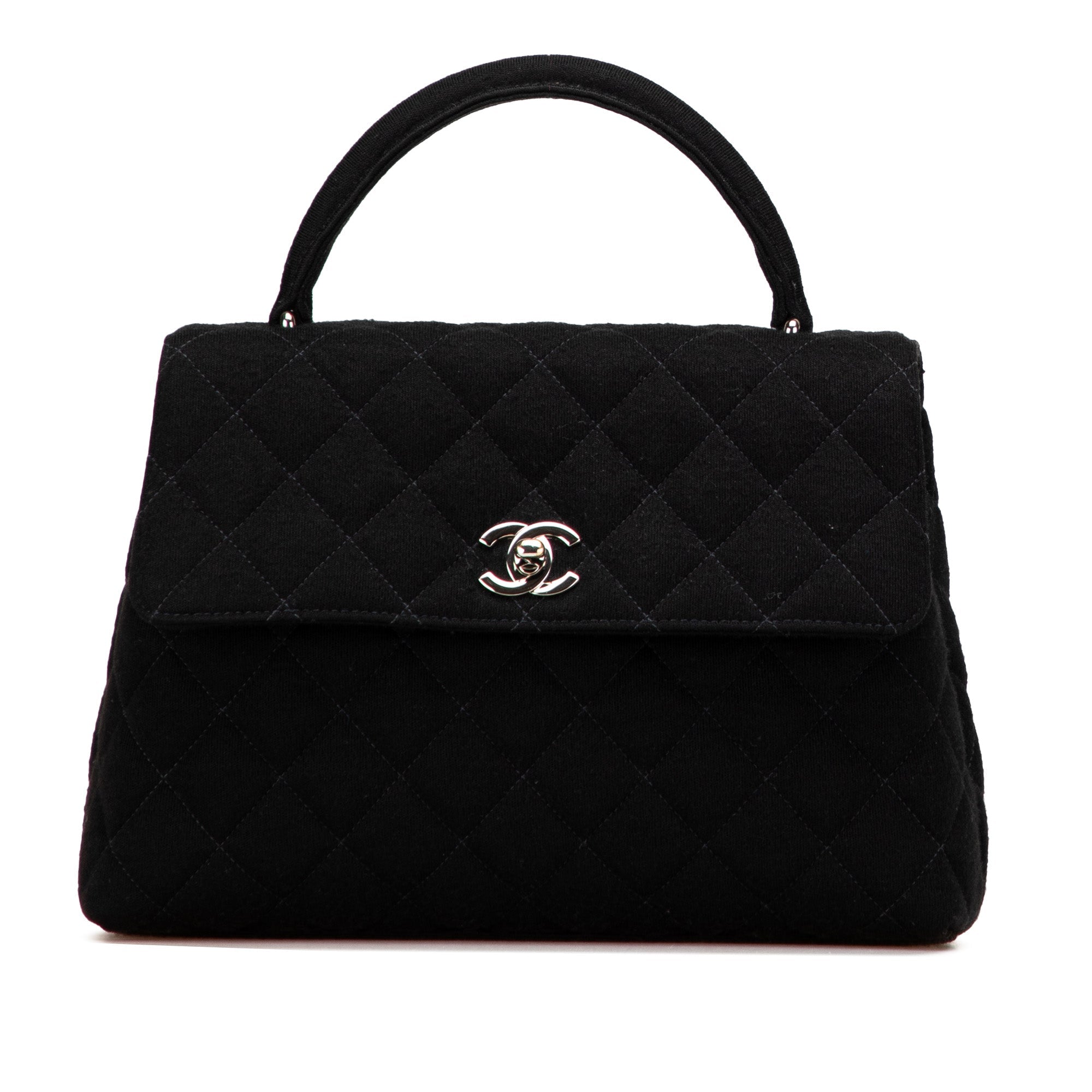 Chanel CC Quilted Jersey Kelly Top Handle Bag - The Boutique