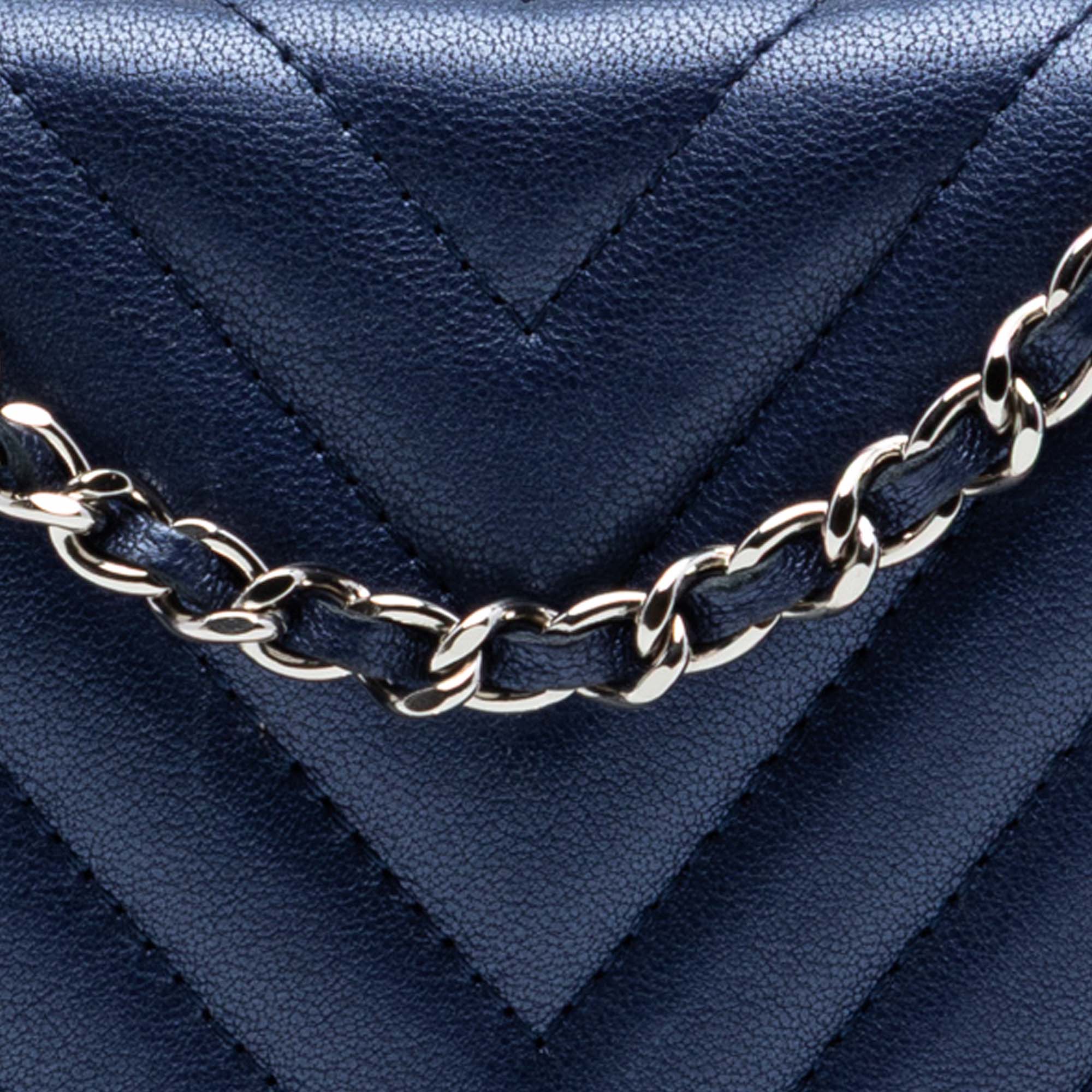 Chanel Chevron Sheepskin Mademoiselle Vintage Wallet On Chain - The Boutique