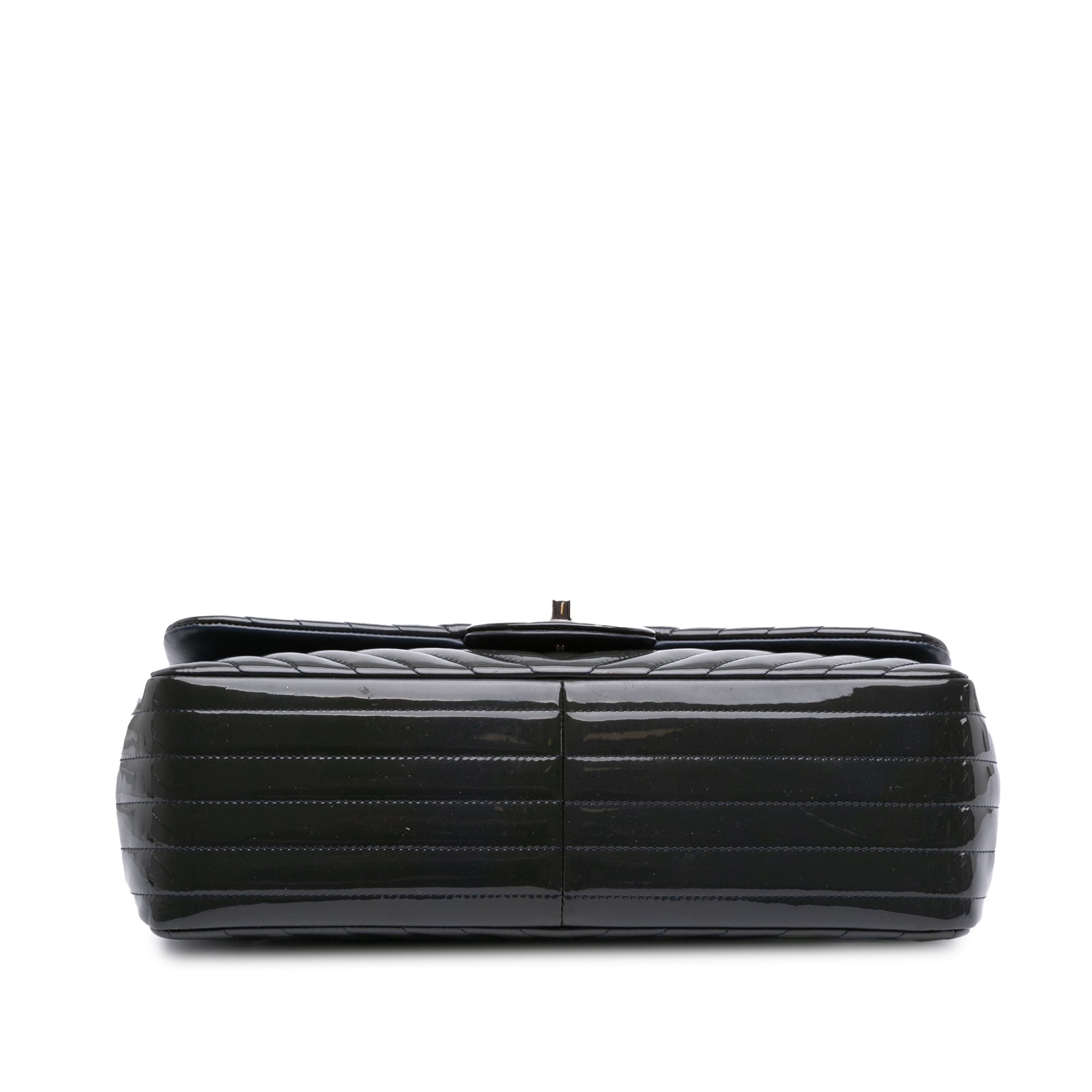 Chanel Jumbo Classic Chevron Patent Double Flap - The Boutique