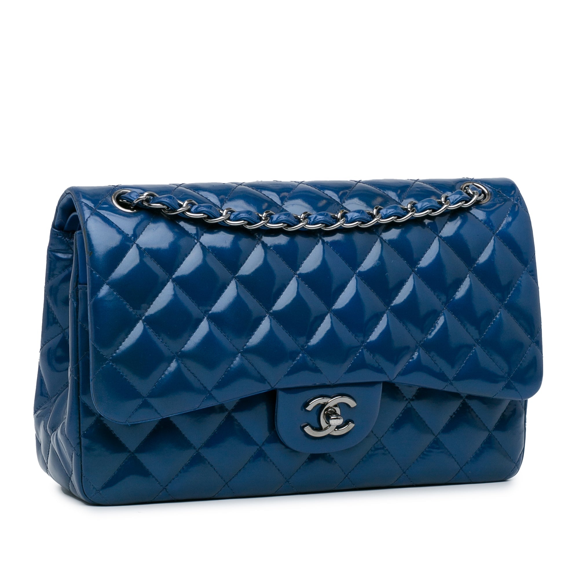 Chanel Jumbo Classic Patent Double Flap - The Boutique