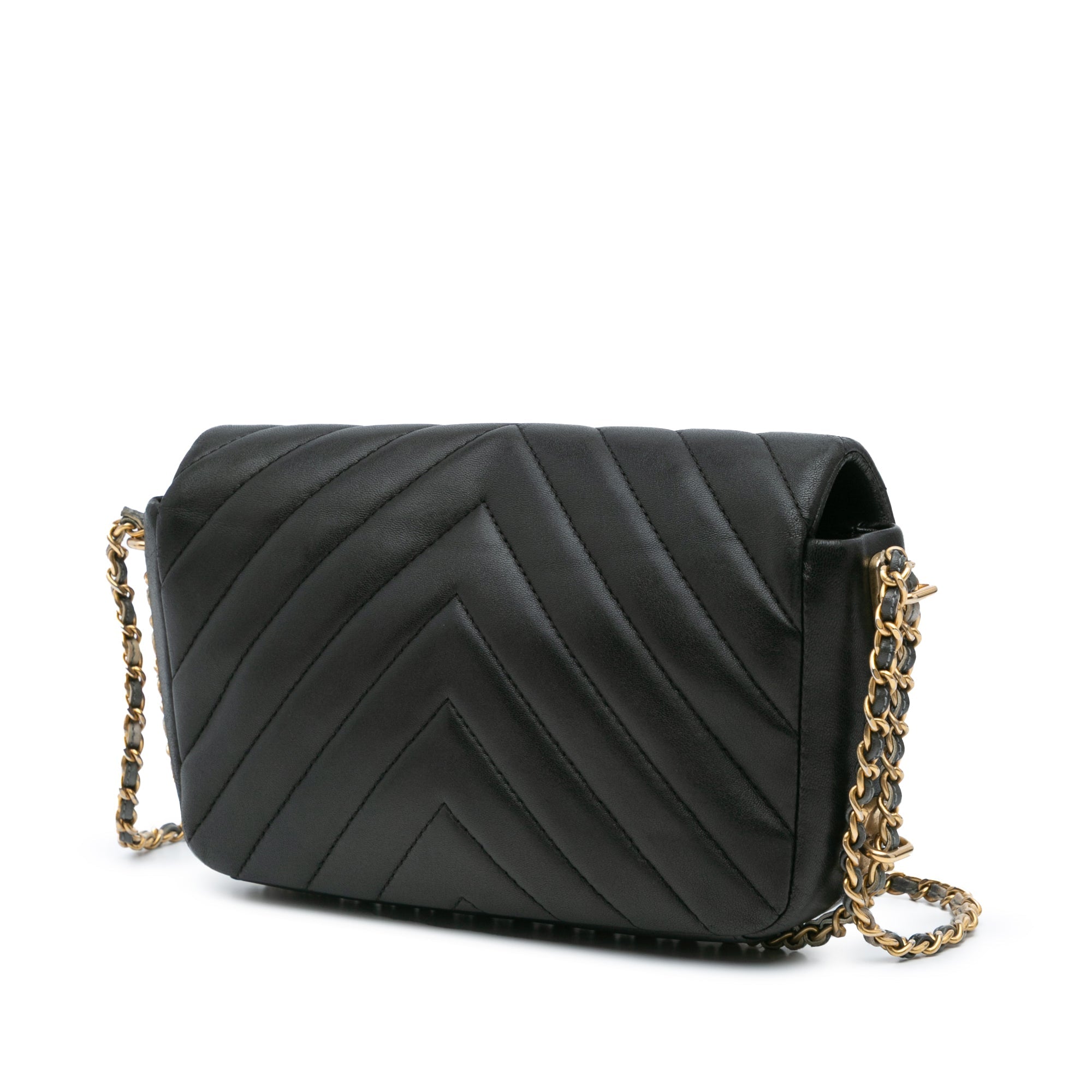 Chanel Mini Rectangular Chevron Lambskin Chain Around Flap - The Boutique