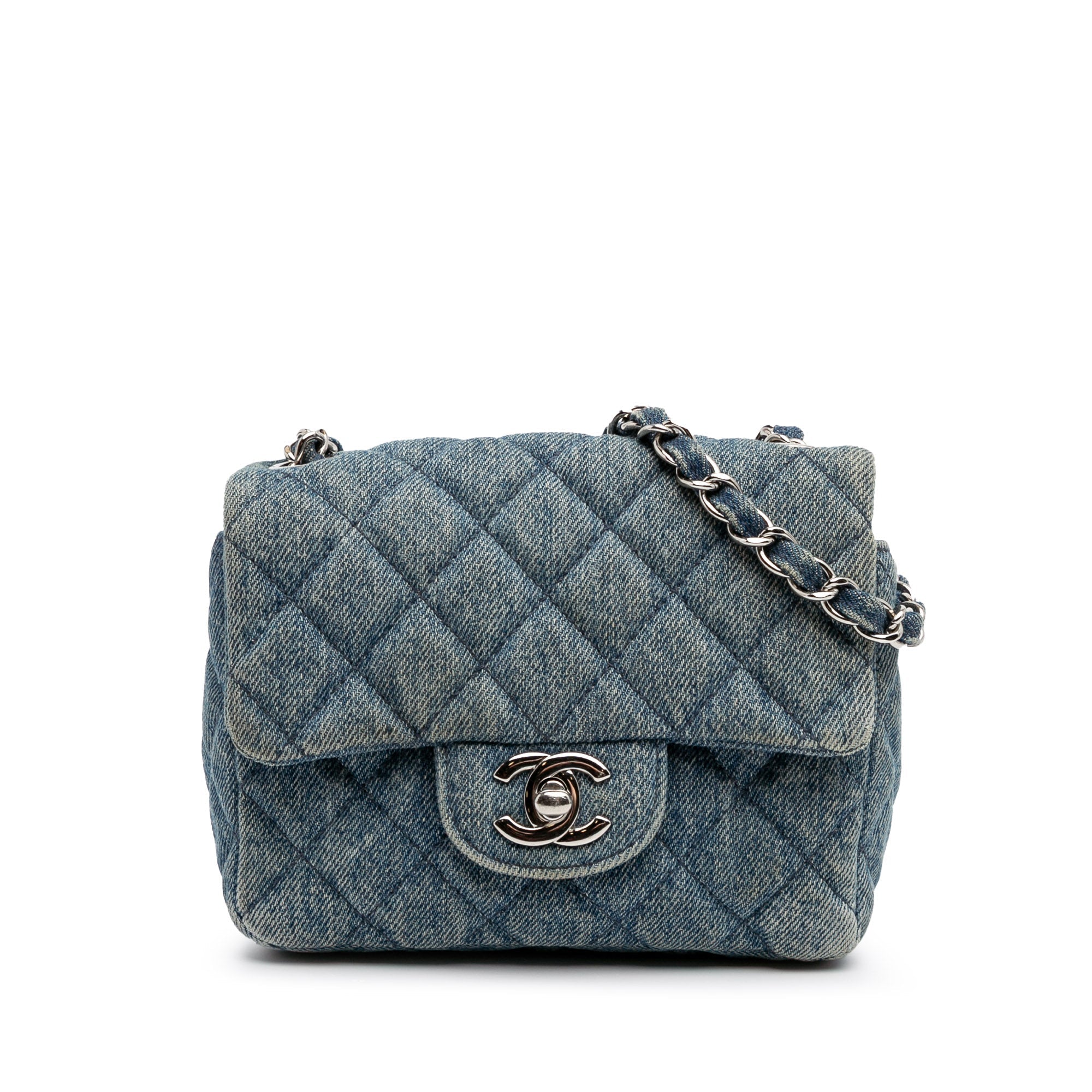 Chanel Mini Square CC Quilted Denim Single Flap - The Boutique