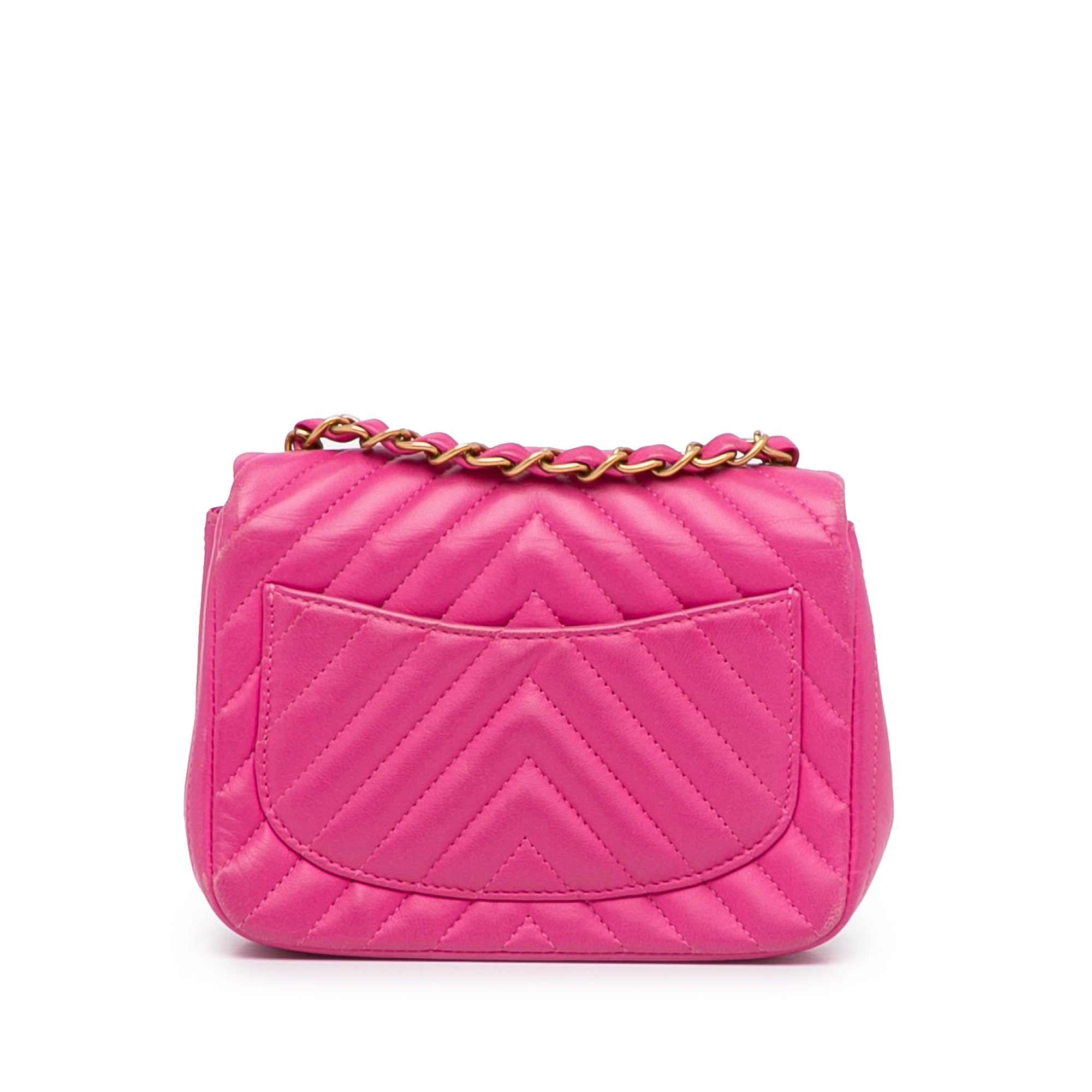 Chanel Mini Square Classic Chevron Lambskin Single Flap - The Boutique
