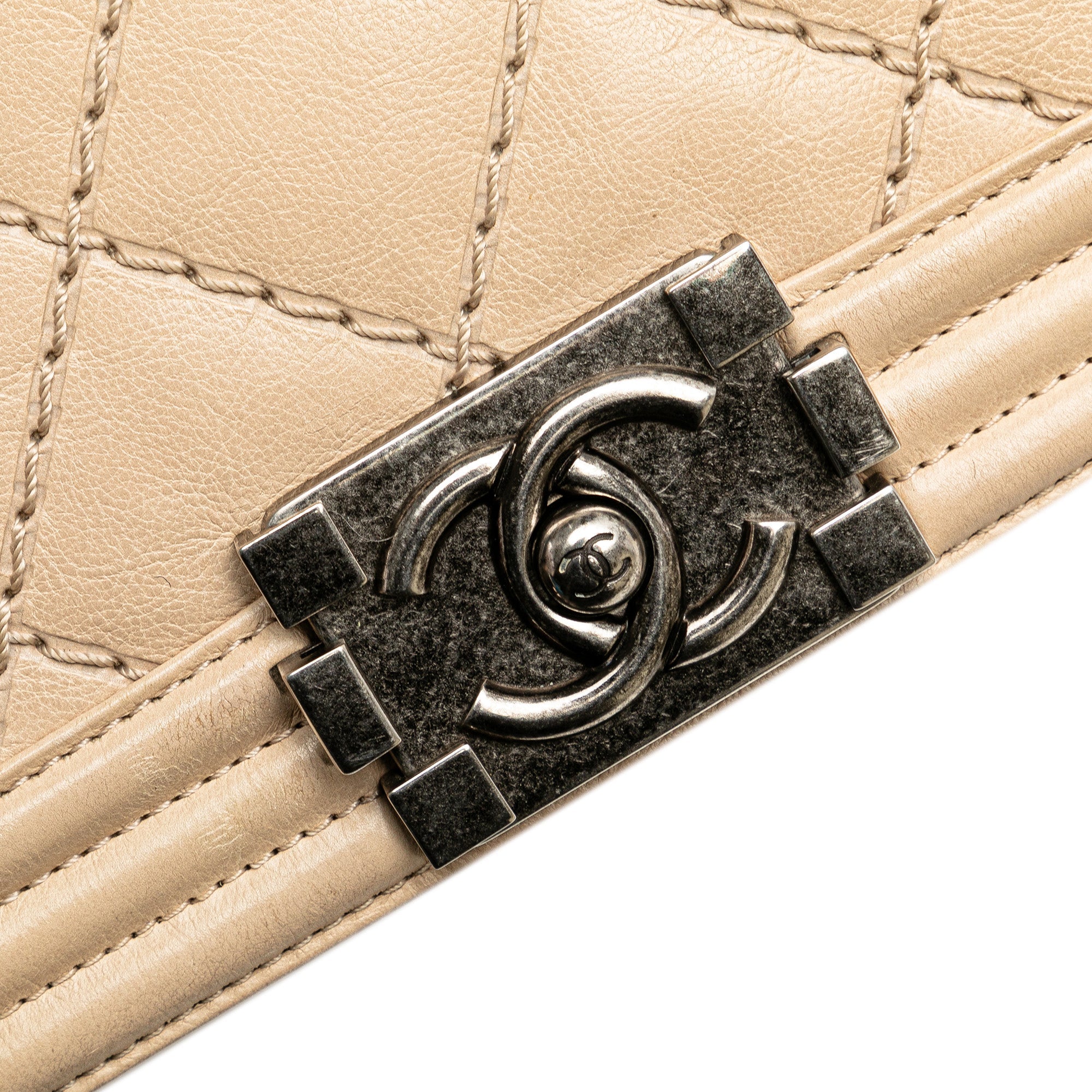 Chanel Old Medium Aged Calfskin Double Stitch Boy Flap - The Boutique