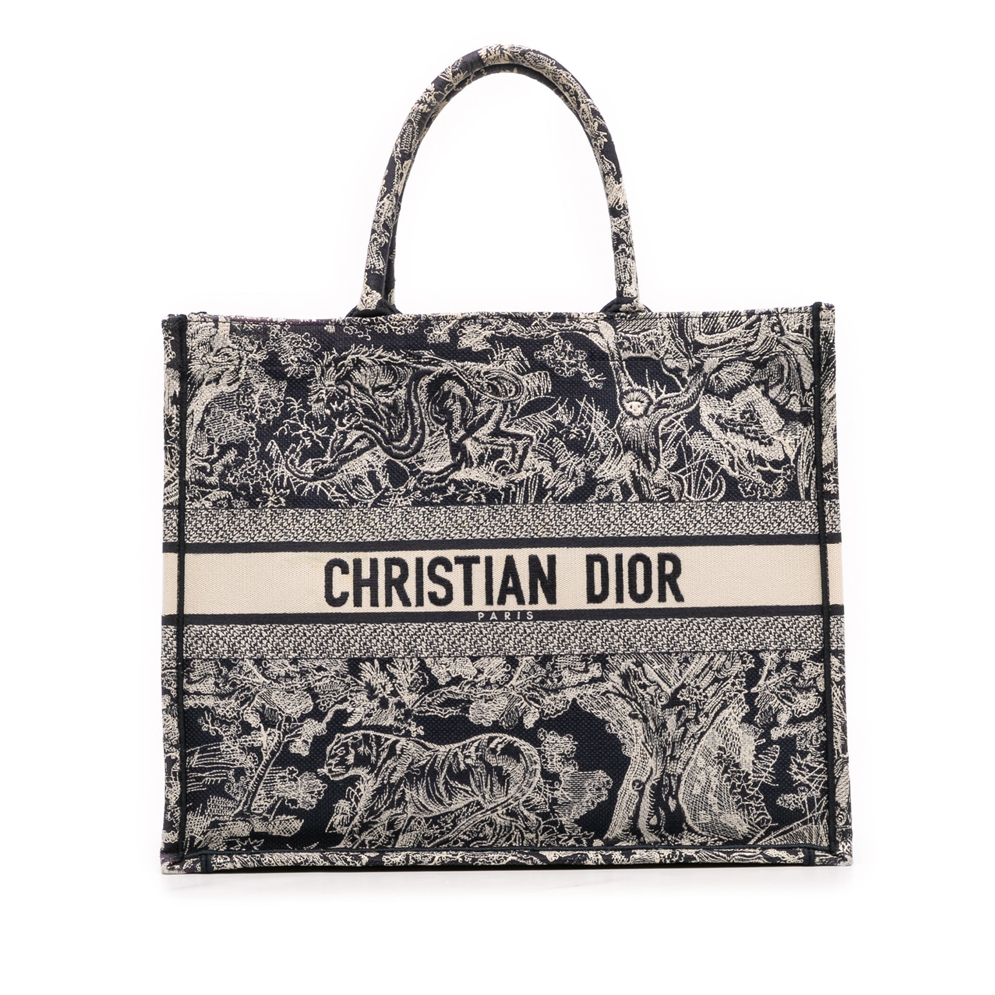 Dior Large Canvas Toile de Jouy Reverse Embroidered Book Tote - The Boutique