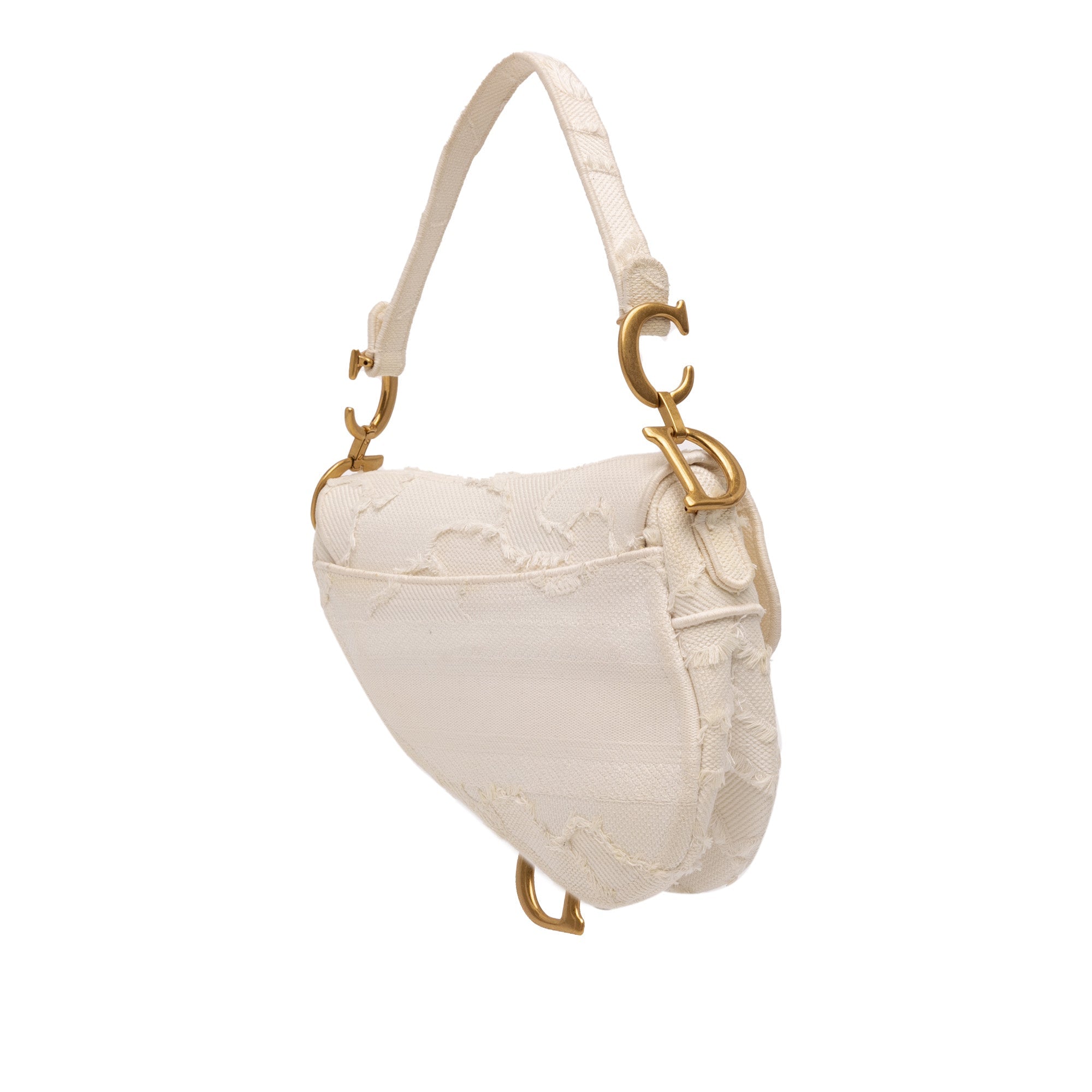 Dior Mini Canvas Embroidered Camouflage Saddle Bag - The Boutique