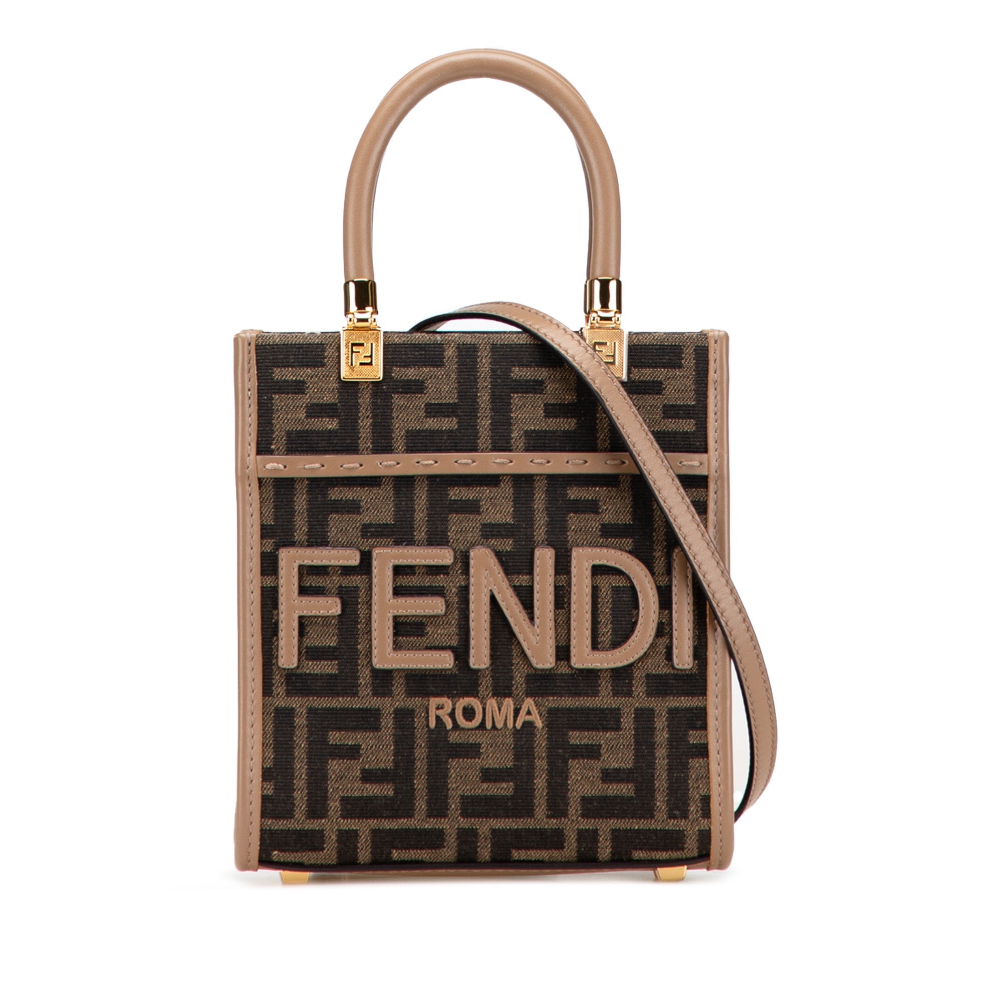 Fendi Mini Zucca Canvas Sunshine Shopper Tote - The Boutique
