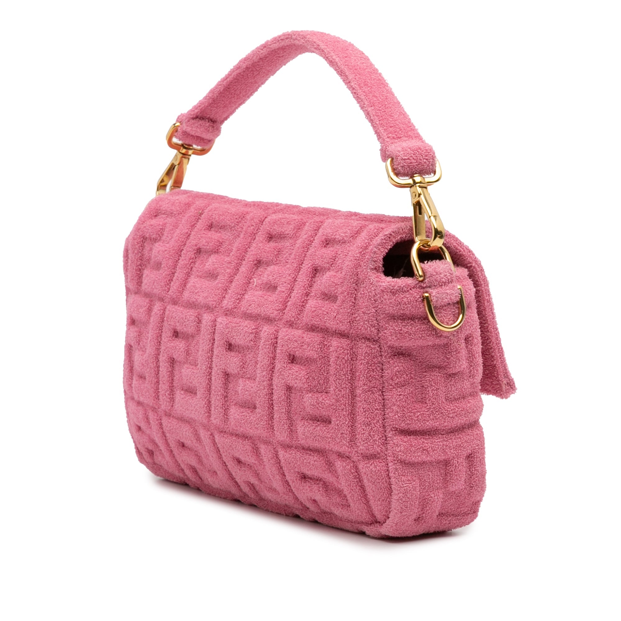 Fendi Zucca Embossed Terry Cloth Baguette Satchel - The Boutique
