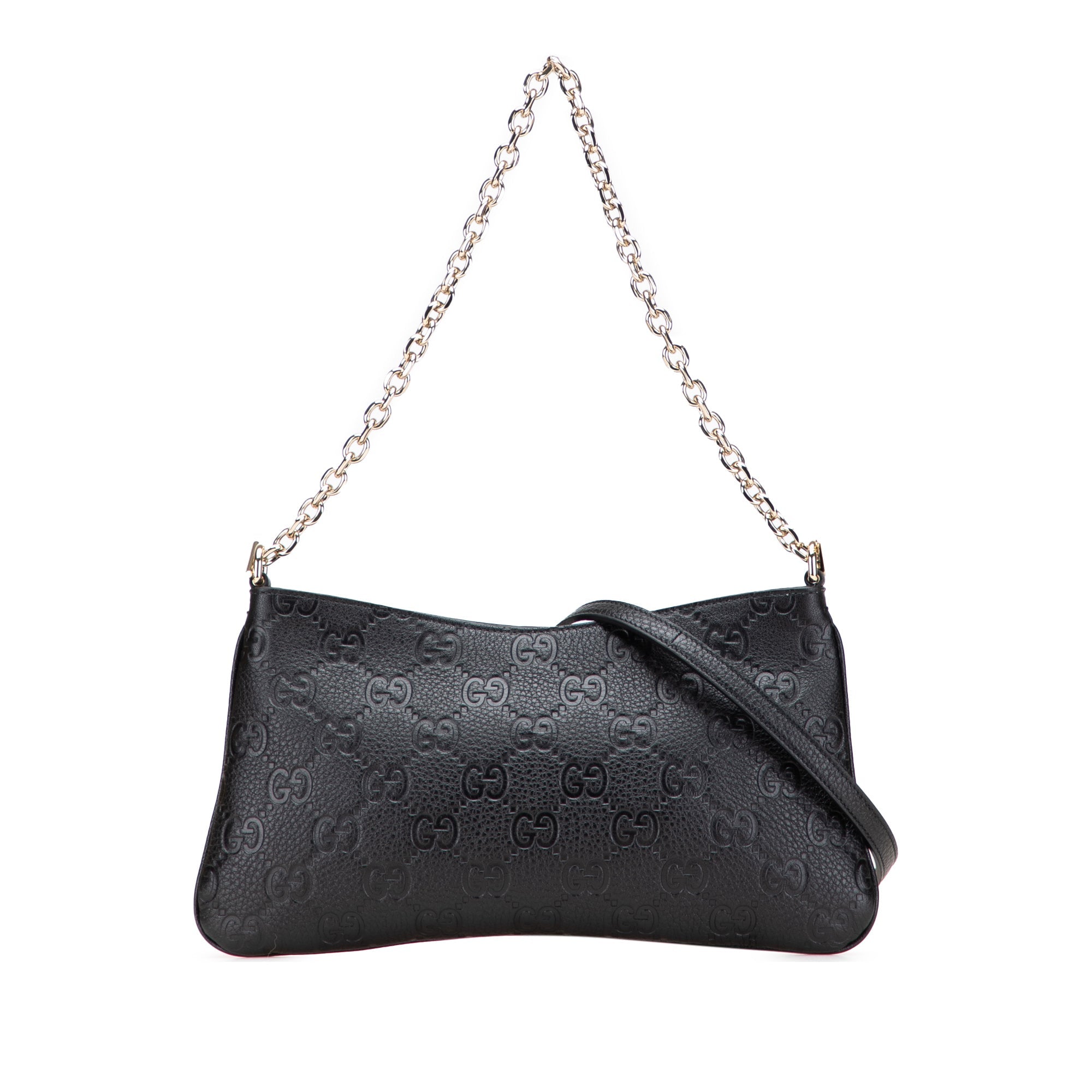 Gucci Medium GG Emblem Embossed Leather Shoulder Bag - The Boutique