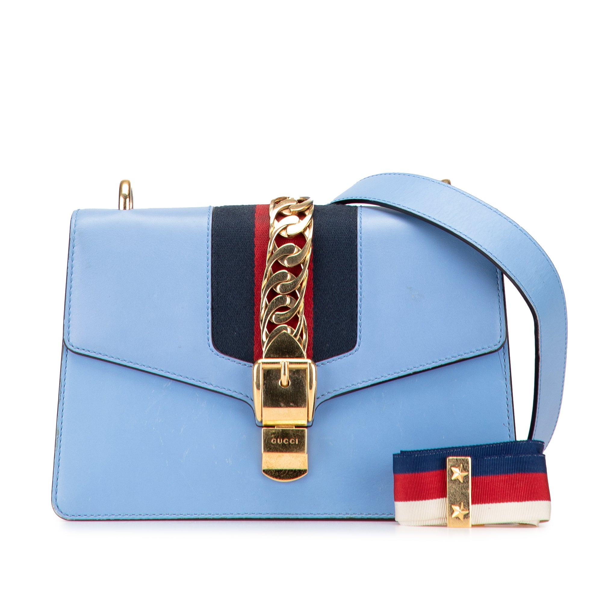 Gucci Small Leather Sylvie Web Satchel - The Boutique