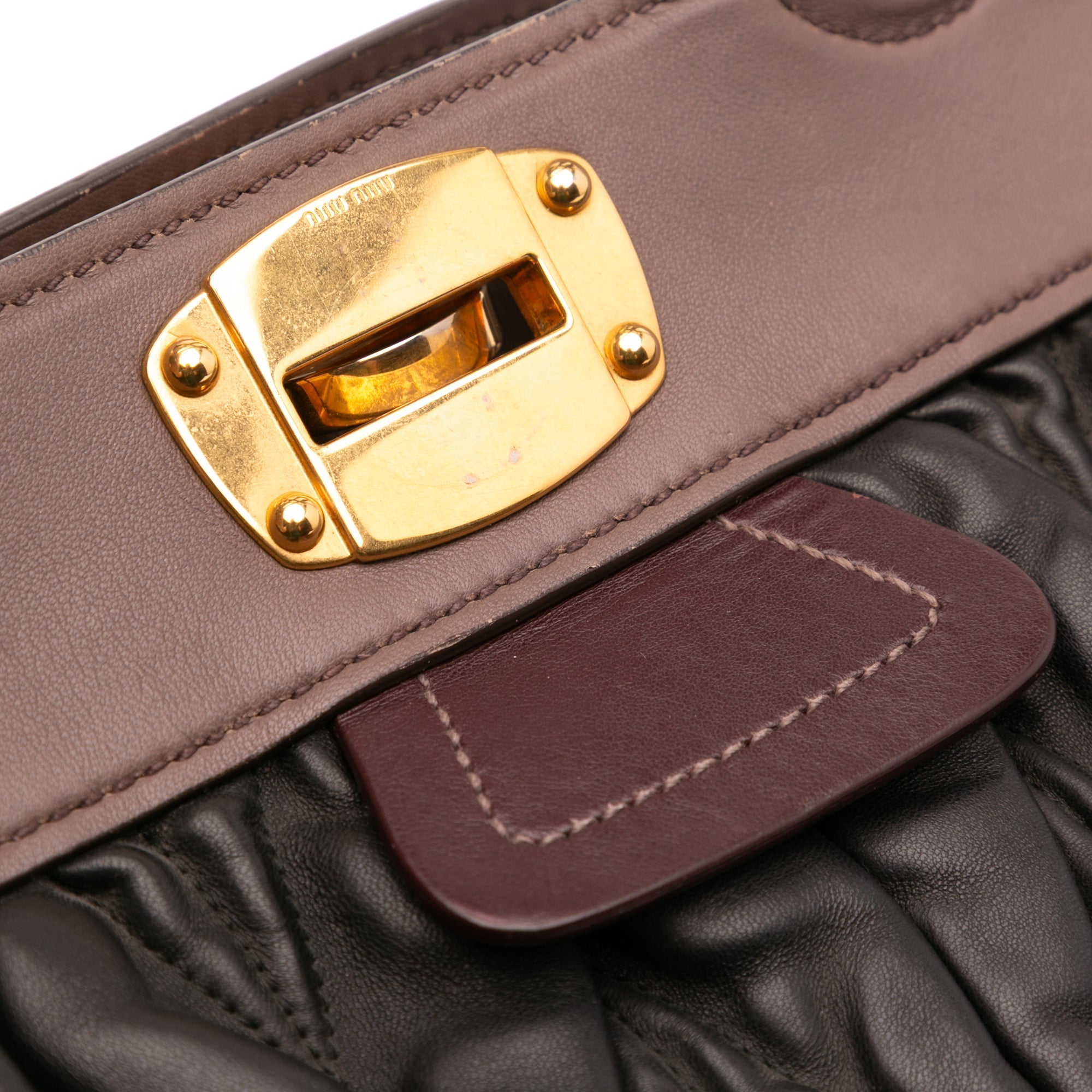Miu Miu Matelasse Leather Turnlock Tote - The Boutique
