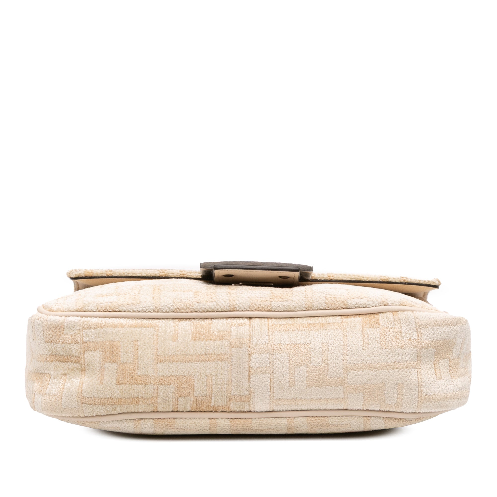 FF Chenille and Leather Chain Midi Baguette