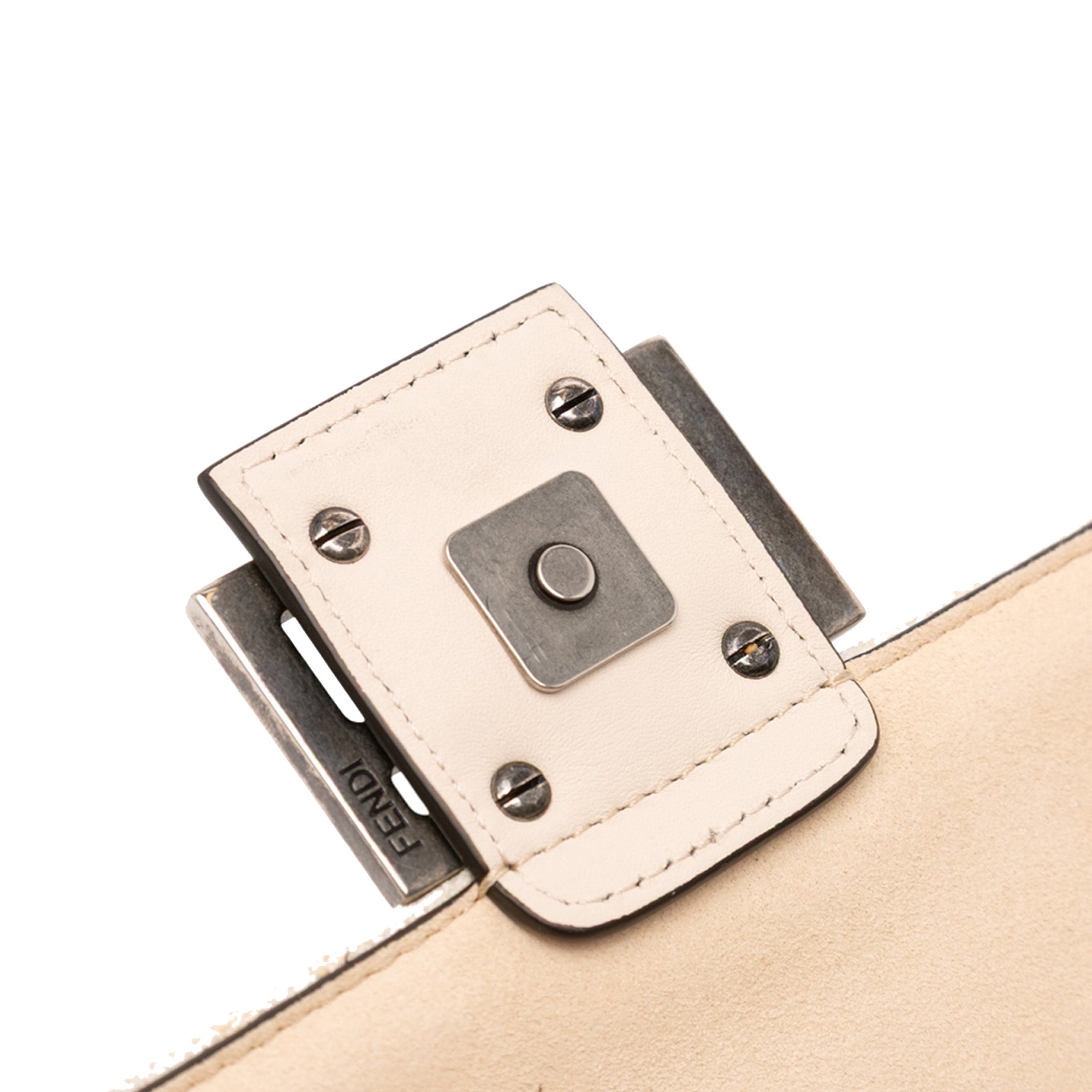 FF Chenille and Leather Chain Midi Baguette