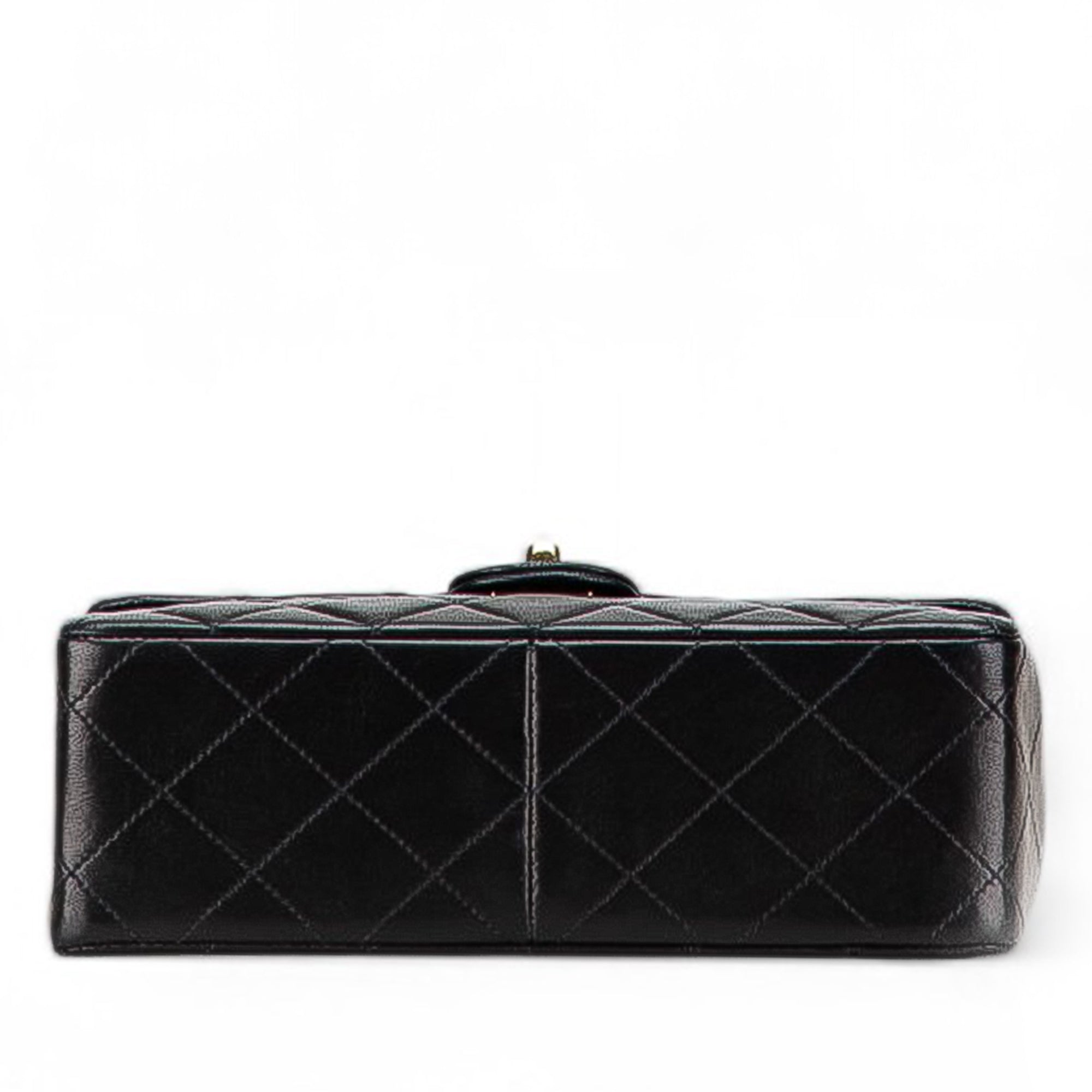 Square Quilted Lambskin Single Flap
