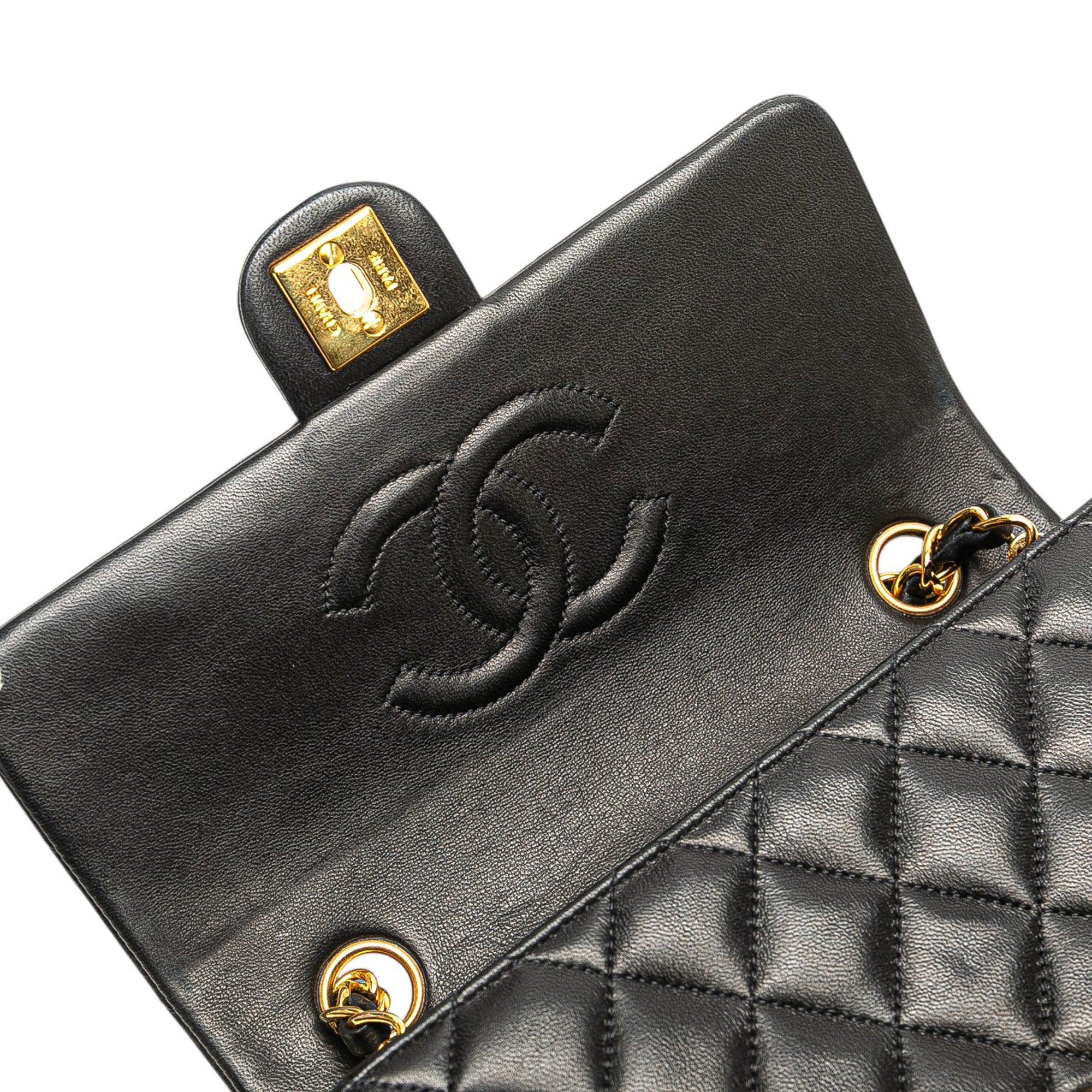 Square Quilted Lambskin Single Flap