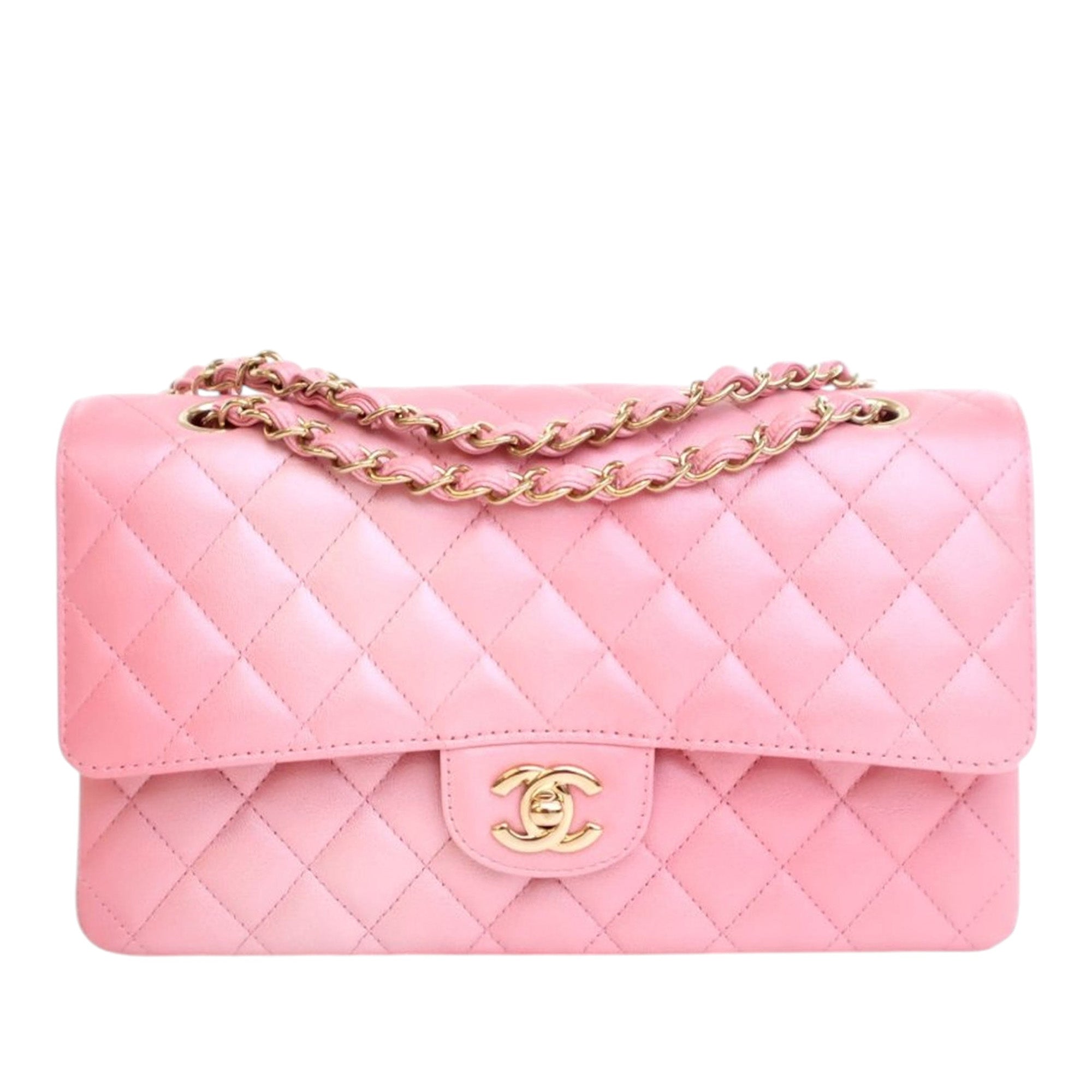 Medium Classic Iridescent Lambskin Double Flap