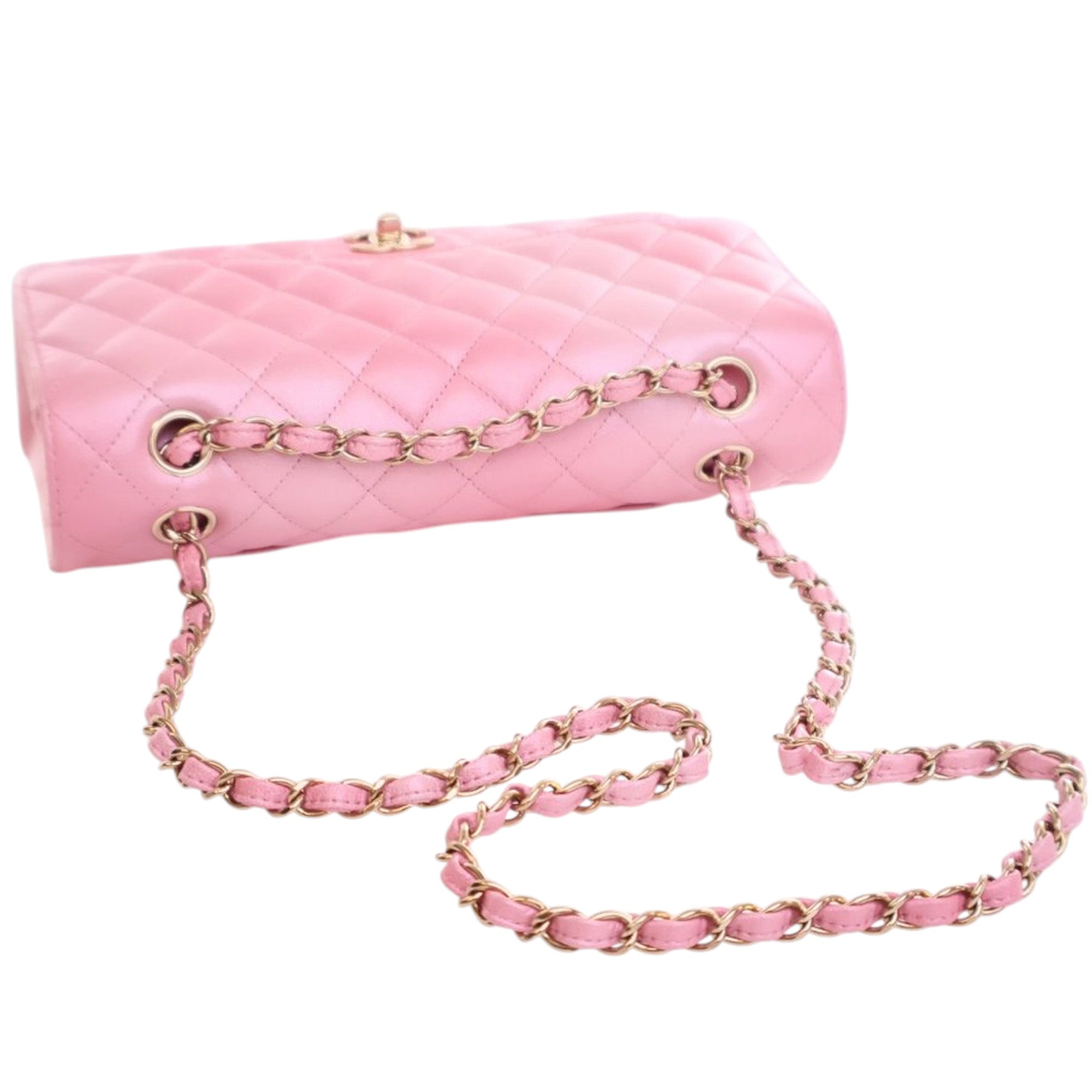 Medium Classic Iridescent Lambskin Double Flap