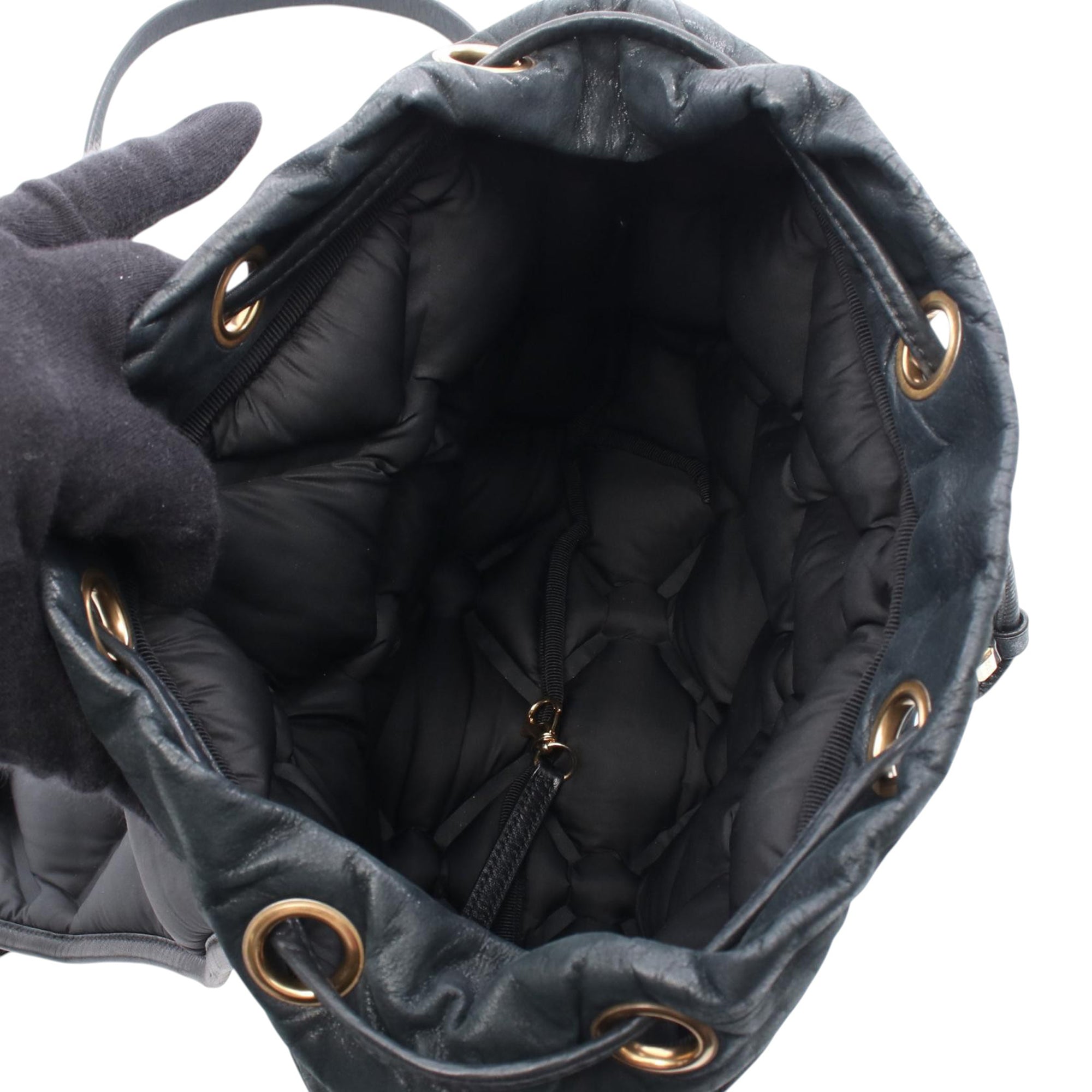 Quilted Iridescent Calfskin Chesterfield Backpack