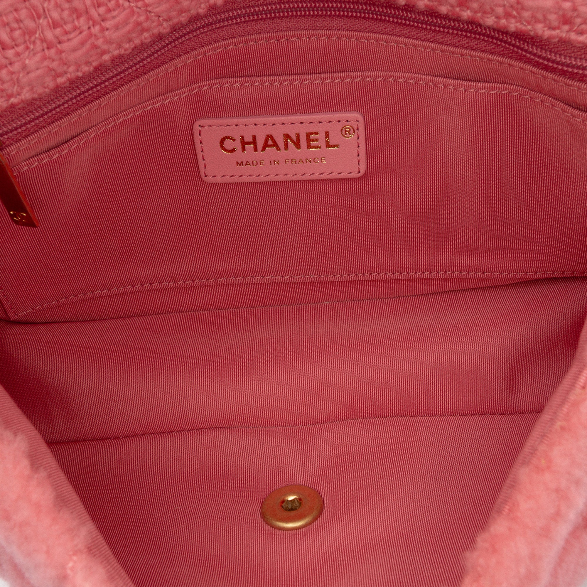 CC Quilted Shearling and Tweed Single Flap