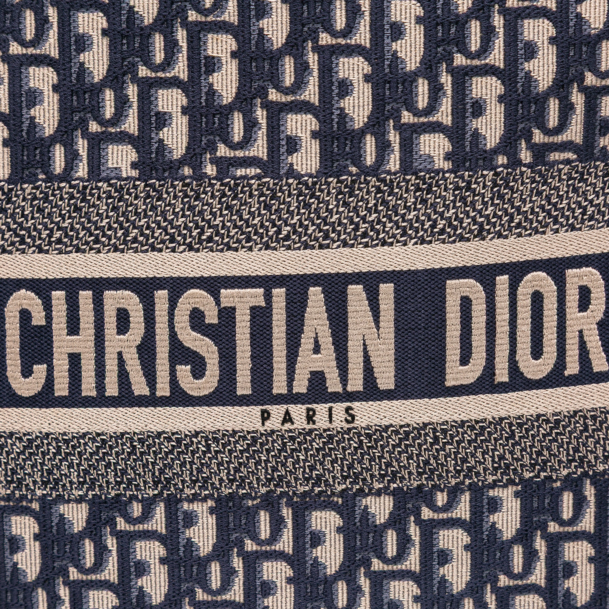 Dior Large Oblique Embroidered Canvas Book Tote