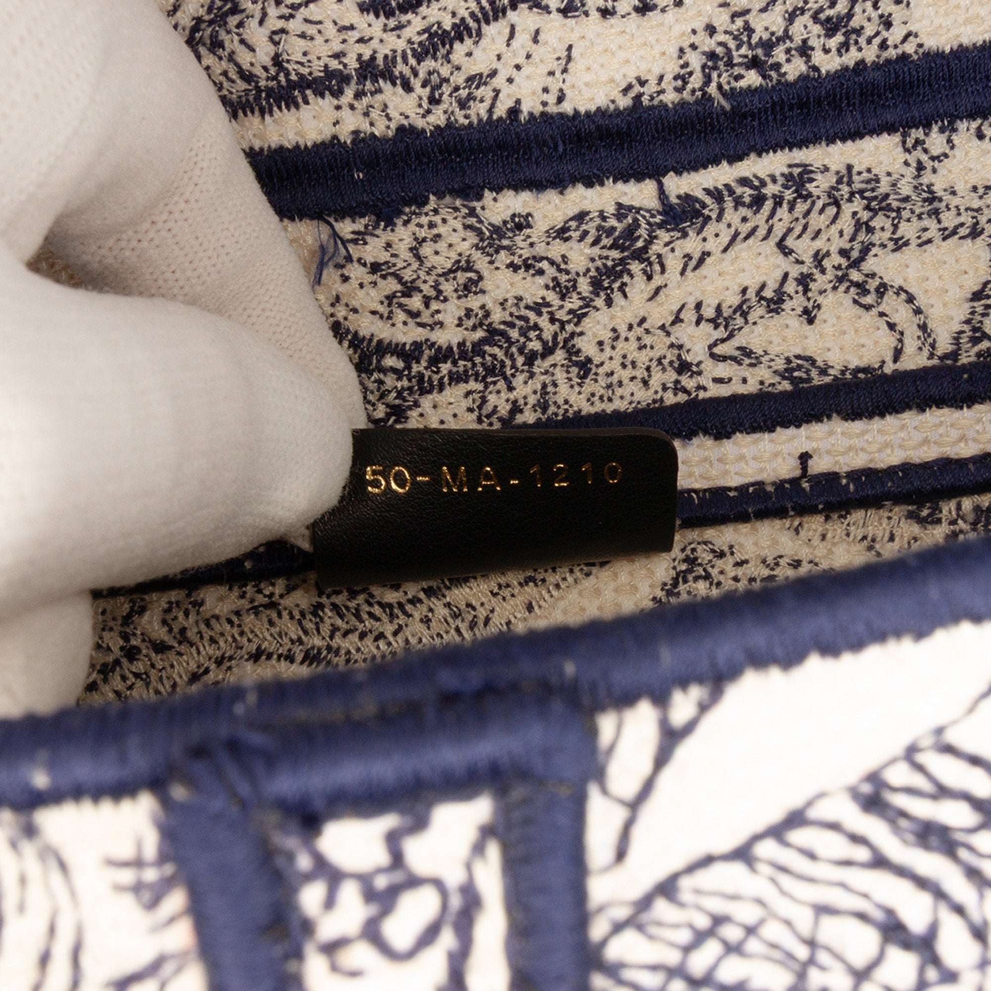 Canvas Embroidered Toile de Jouy Saddle Bag