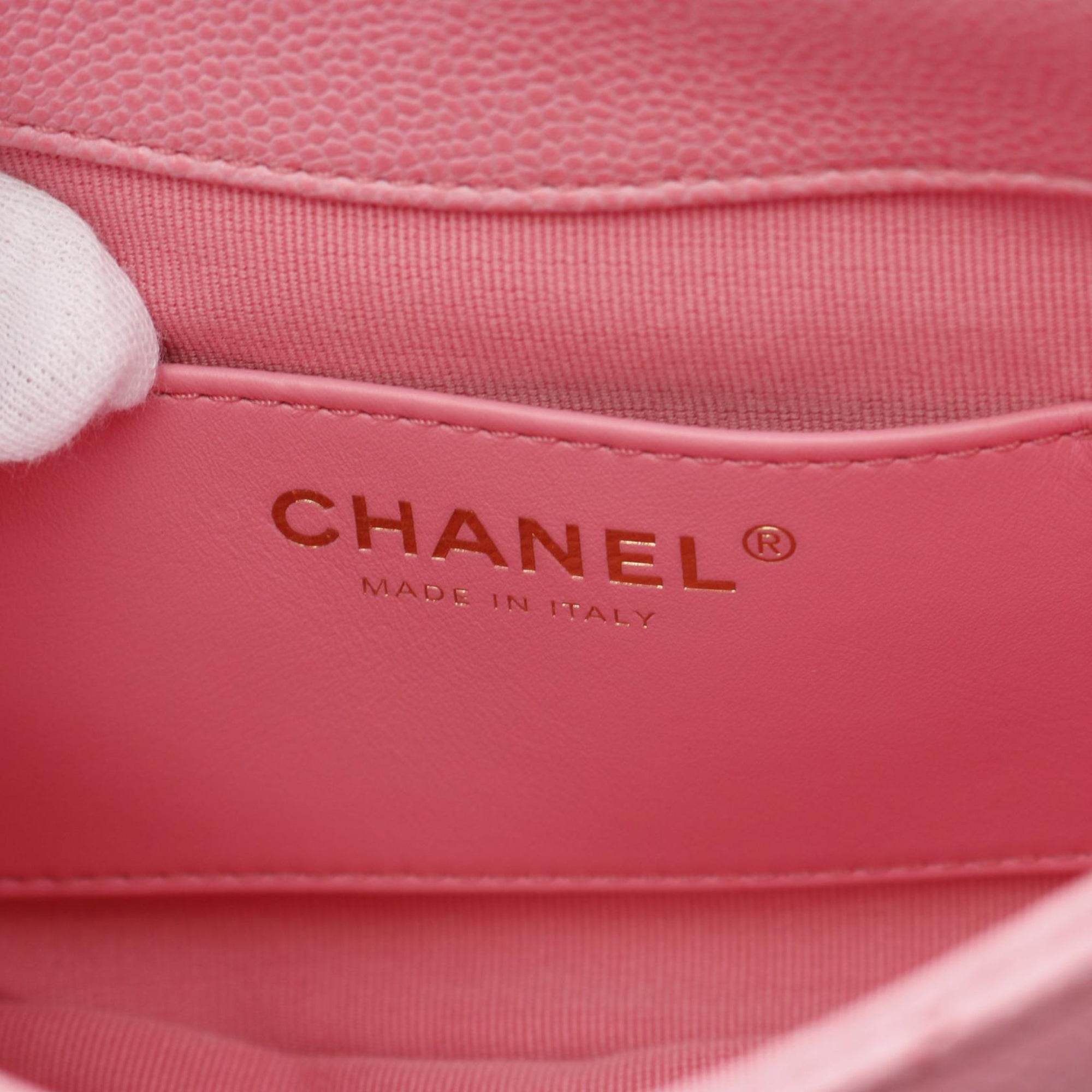 Mini Quilted Caviar CC Messenger Flap