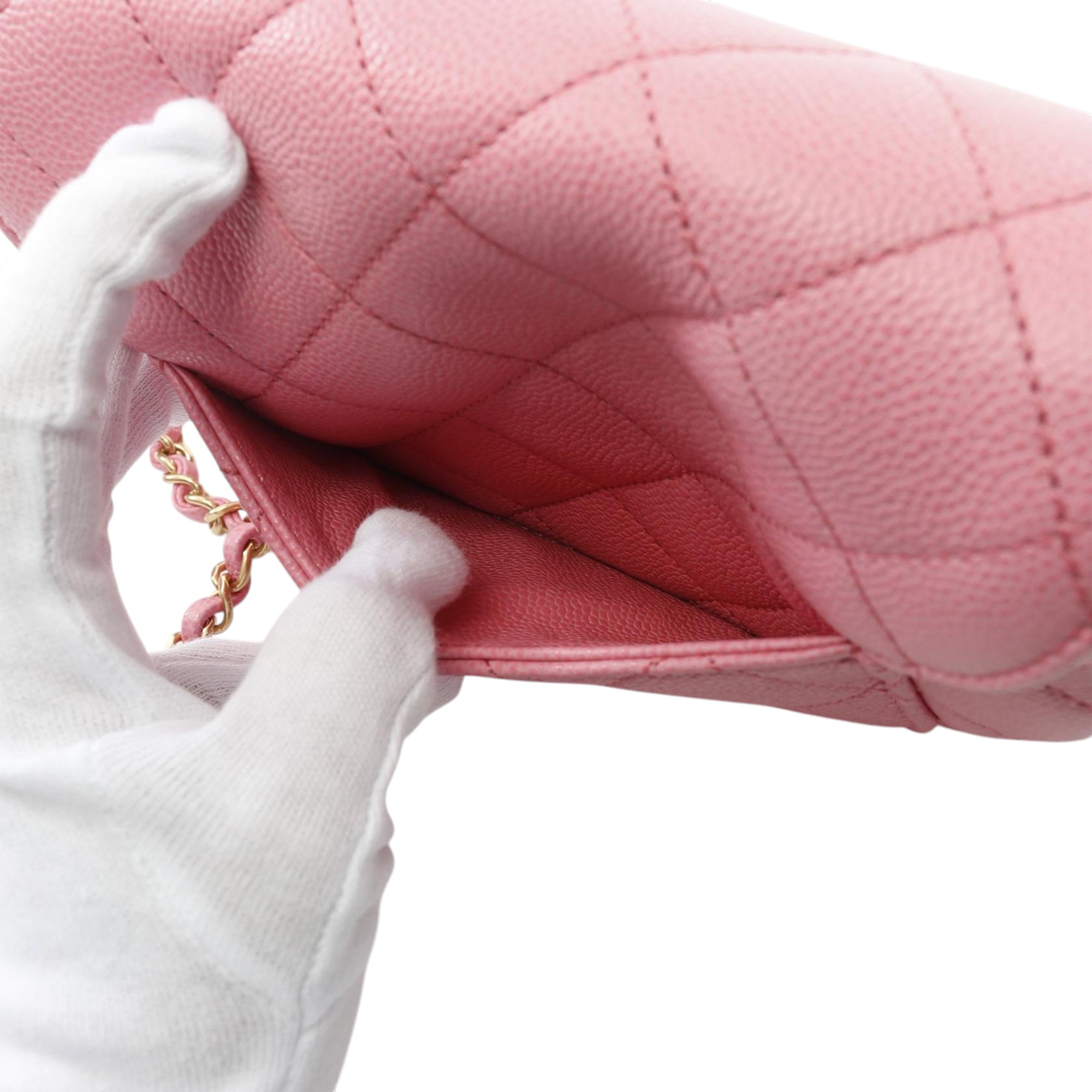 Mini Quilted Caviar CC Messenger Flap