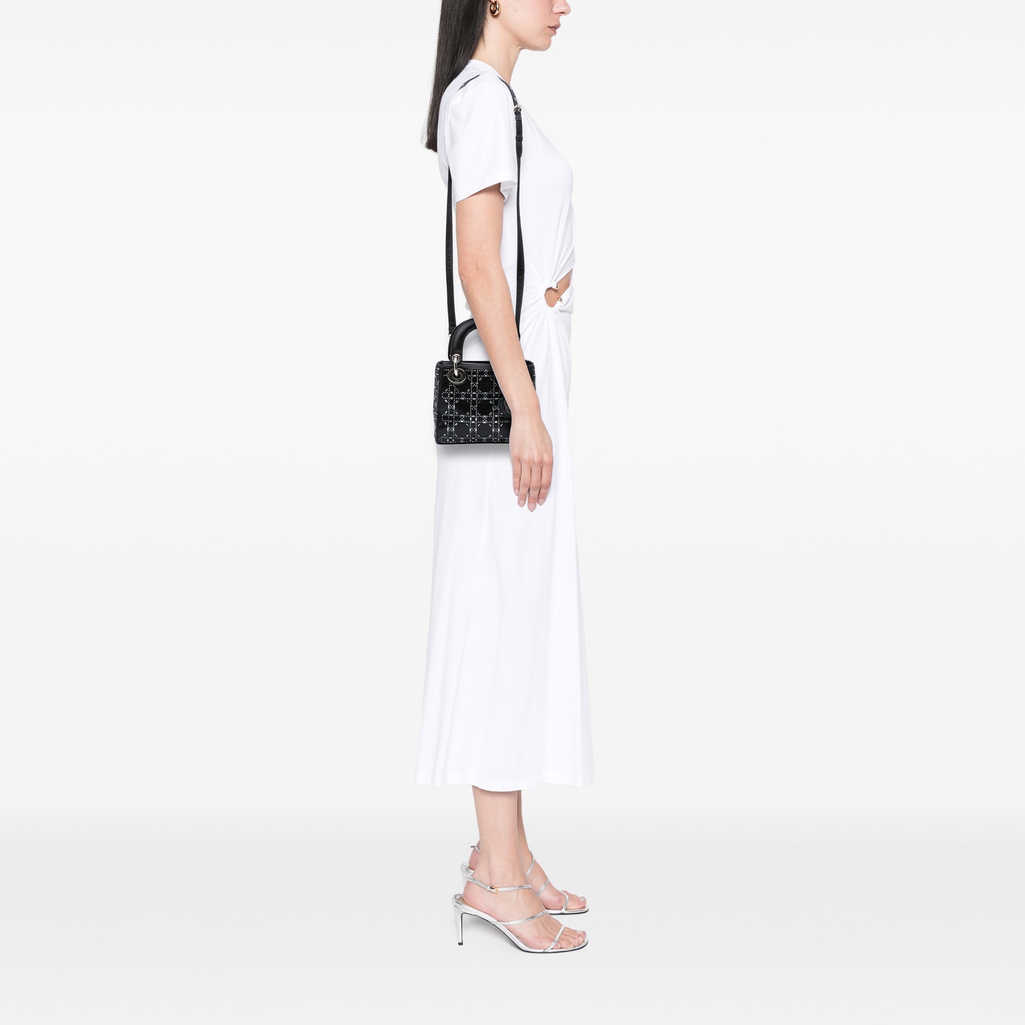 Dior Mini Velvet Cannage Strass Embellished Lady Dior