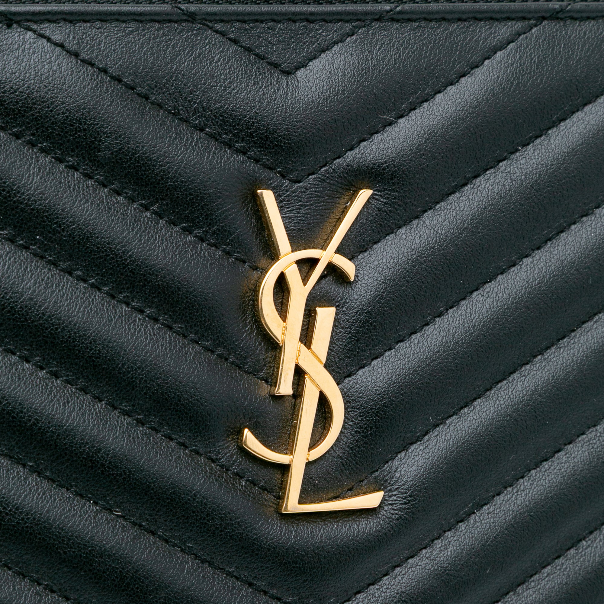 Leather Chevron Monogram Document Holder