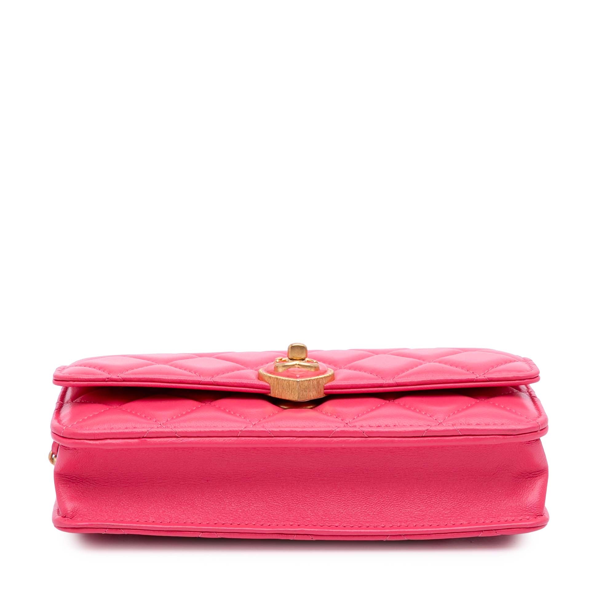 Chanel Quilted Lambskin Acrylic Coco Love Wallet on Chain