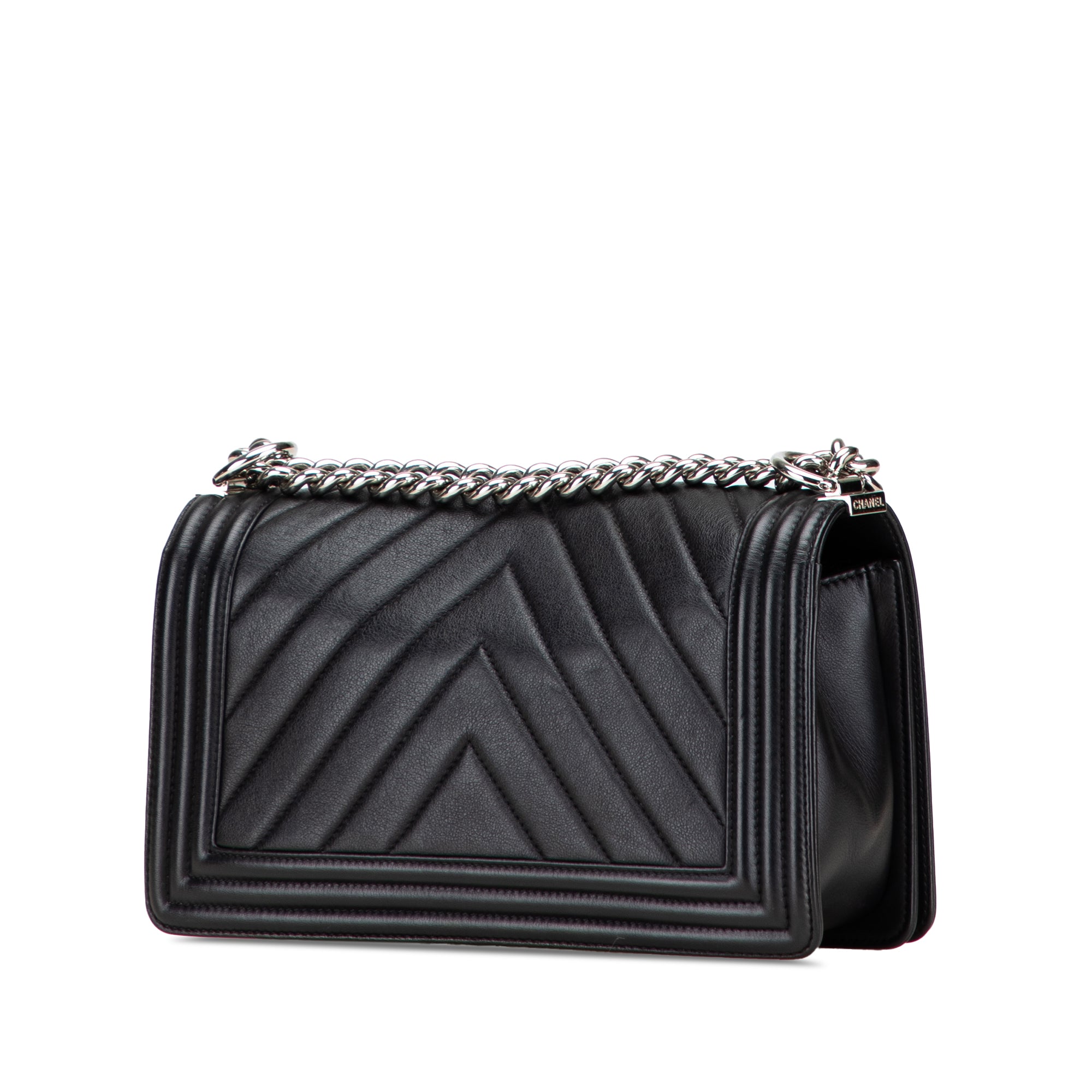 Old Medium Chevron Calfskin Boy Flap