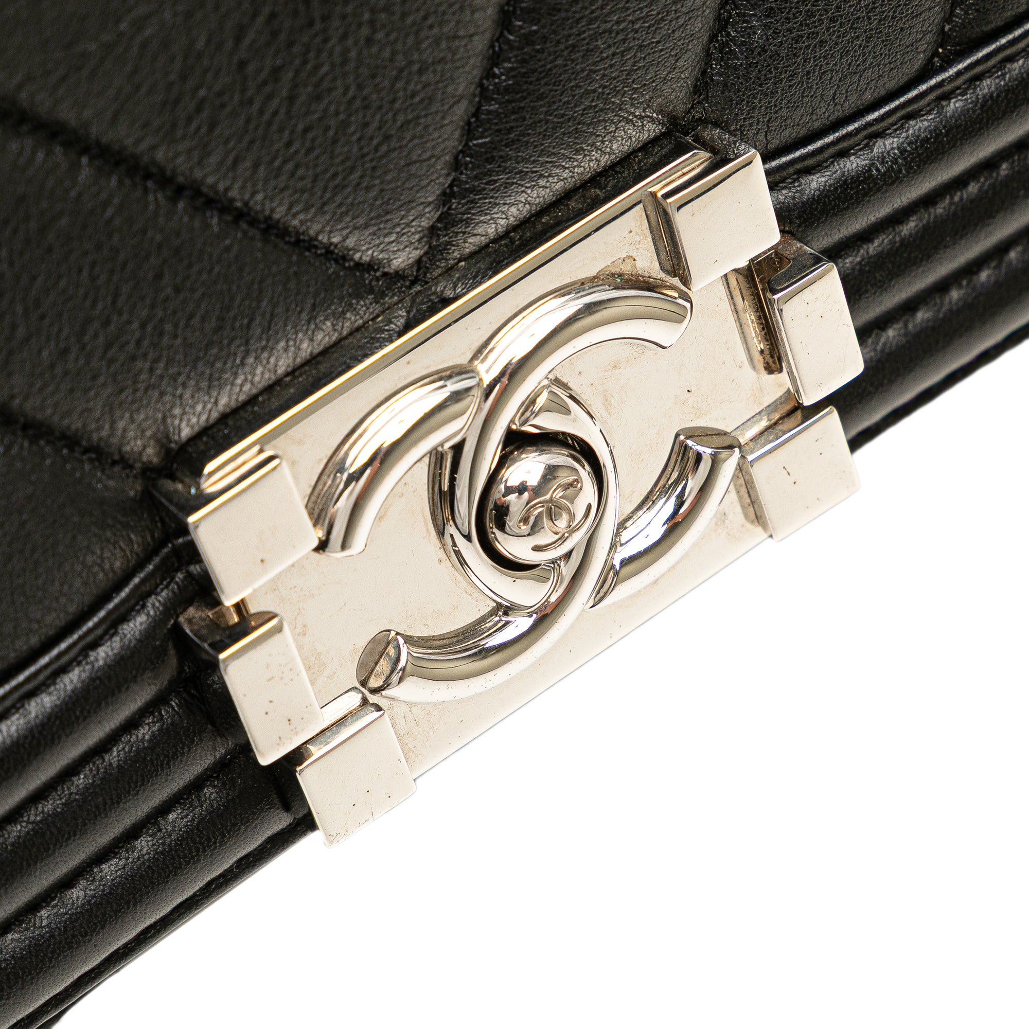 Old Medium Chevron Calfskin Boy Flap