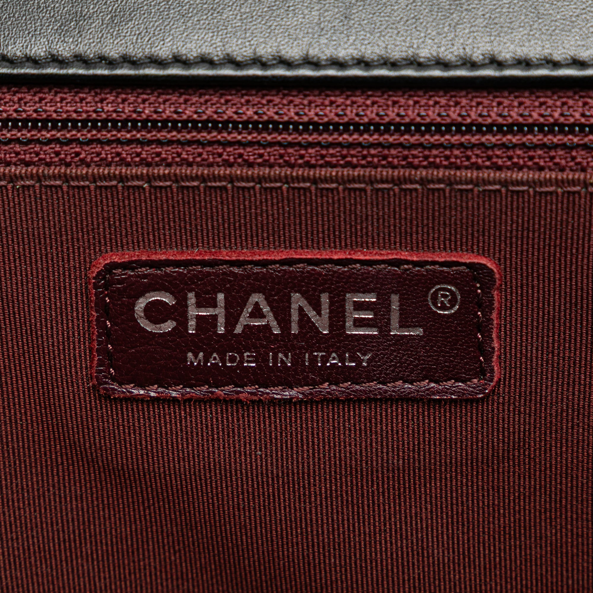 Medium Chevron Calfskin Boy Flap