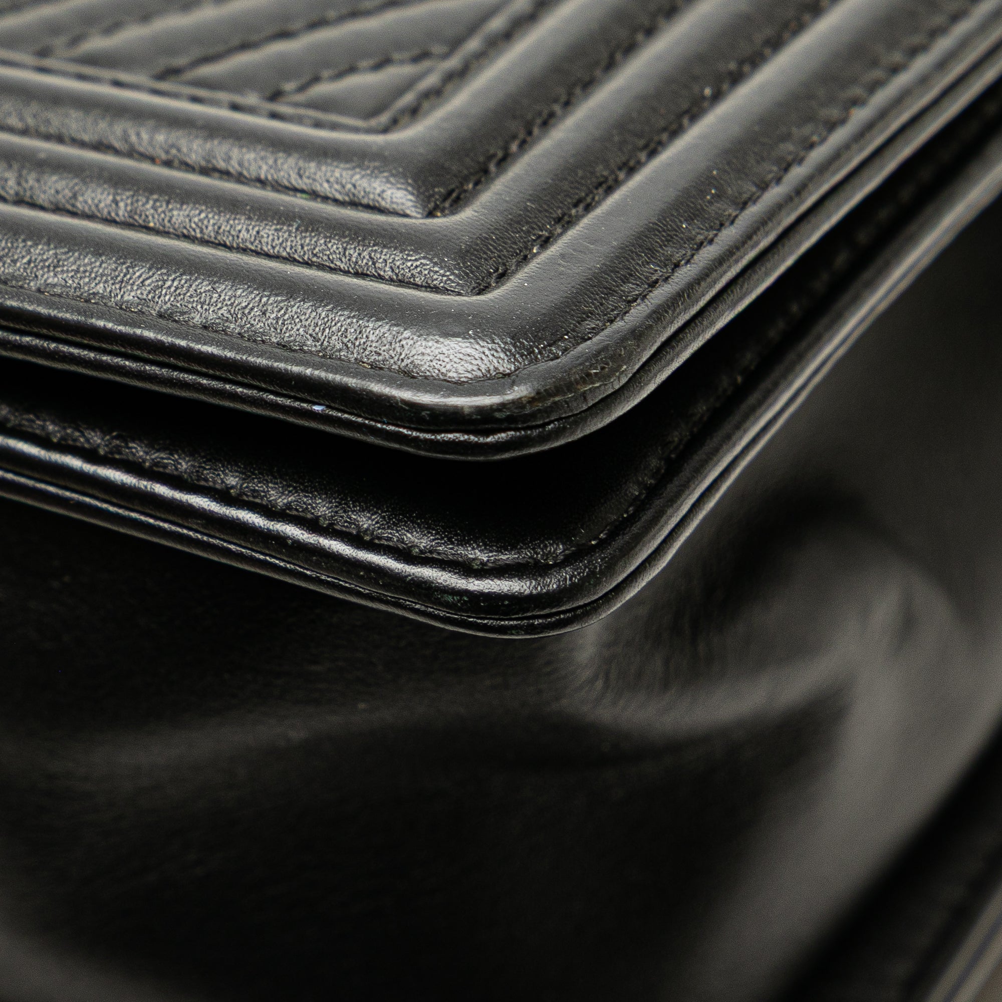 Medium Chevron Calfskin Boy Flap