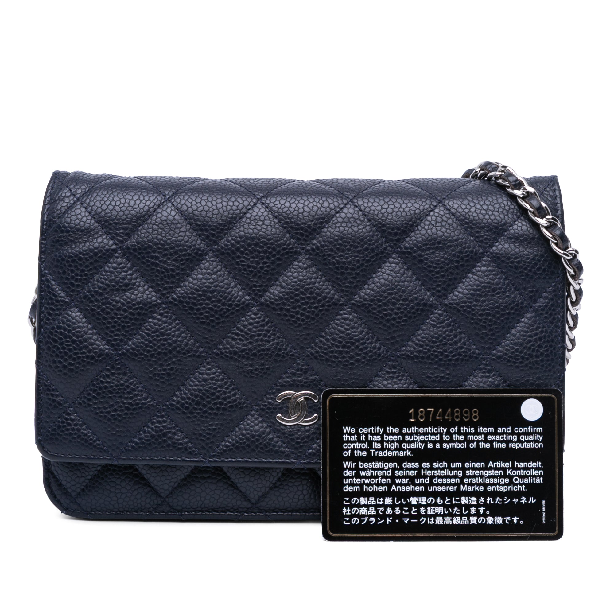CC Quilted Caviar Wallet on Chain