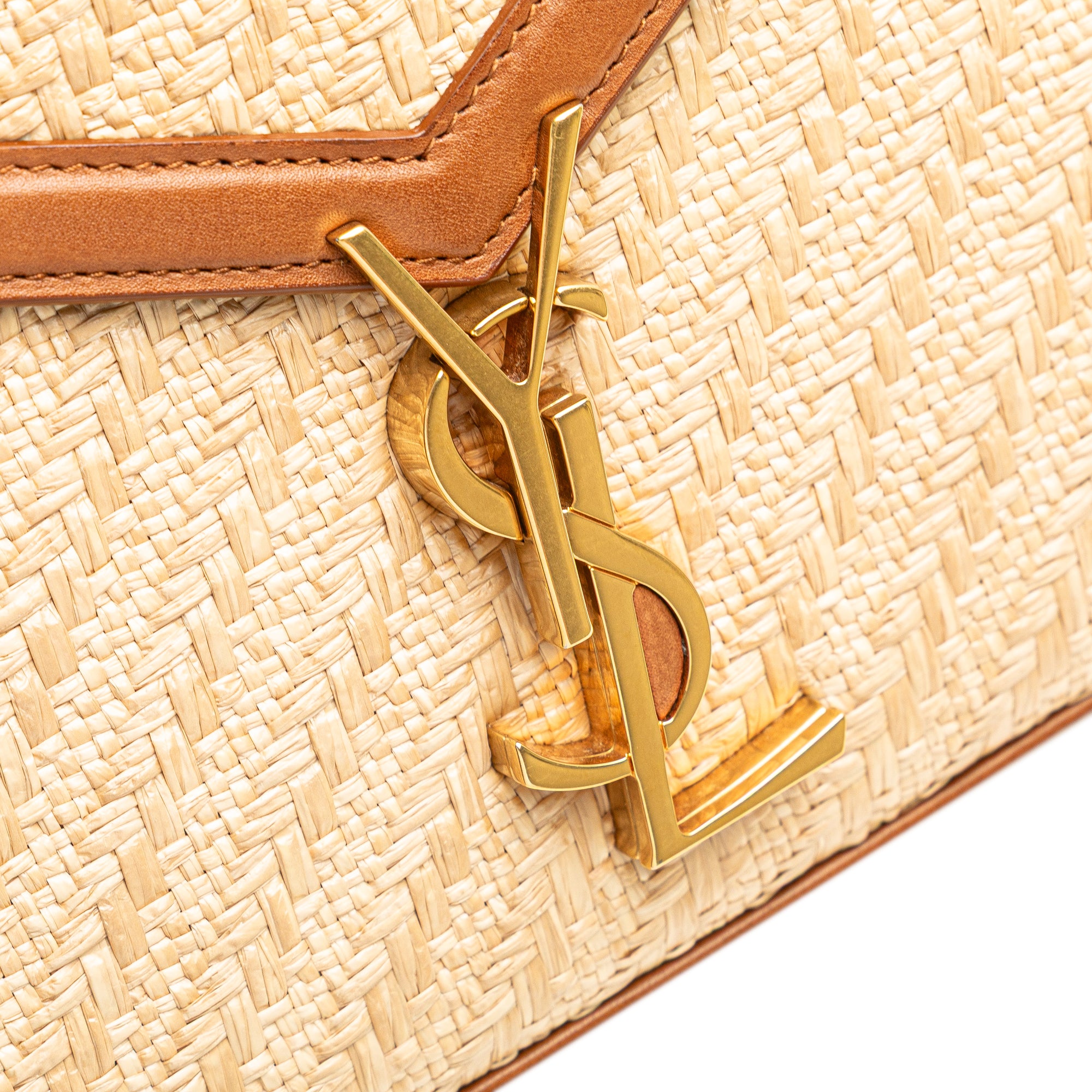 Mini Raffia Monogram Cassandra Top Handle Bag
