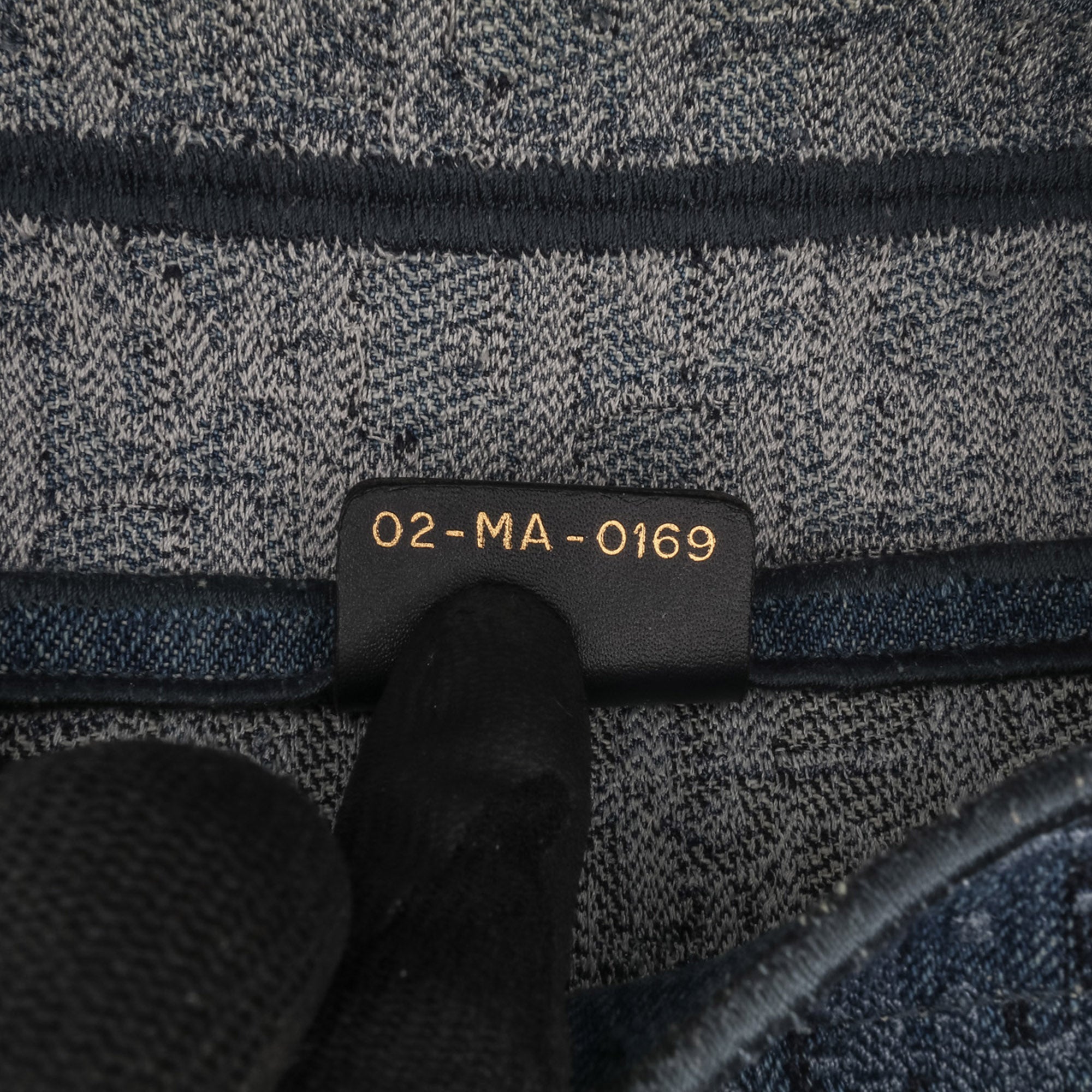 Oblique Denim Embroidered Saddle Bag
