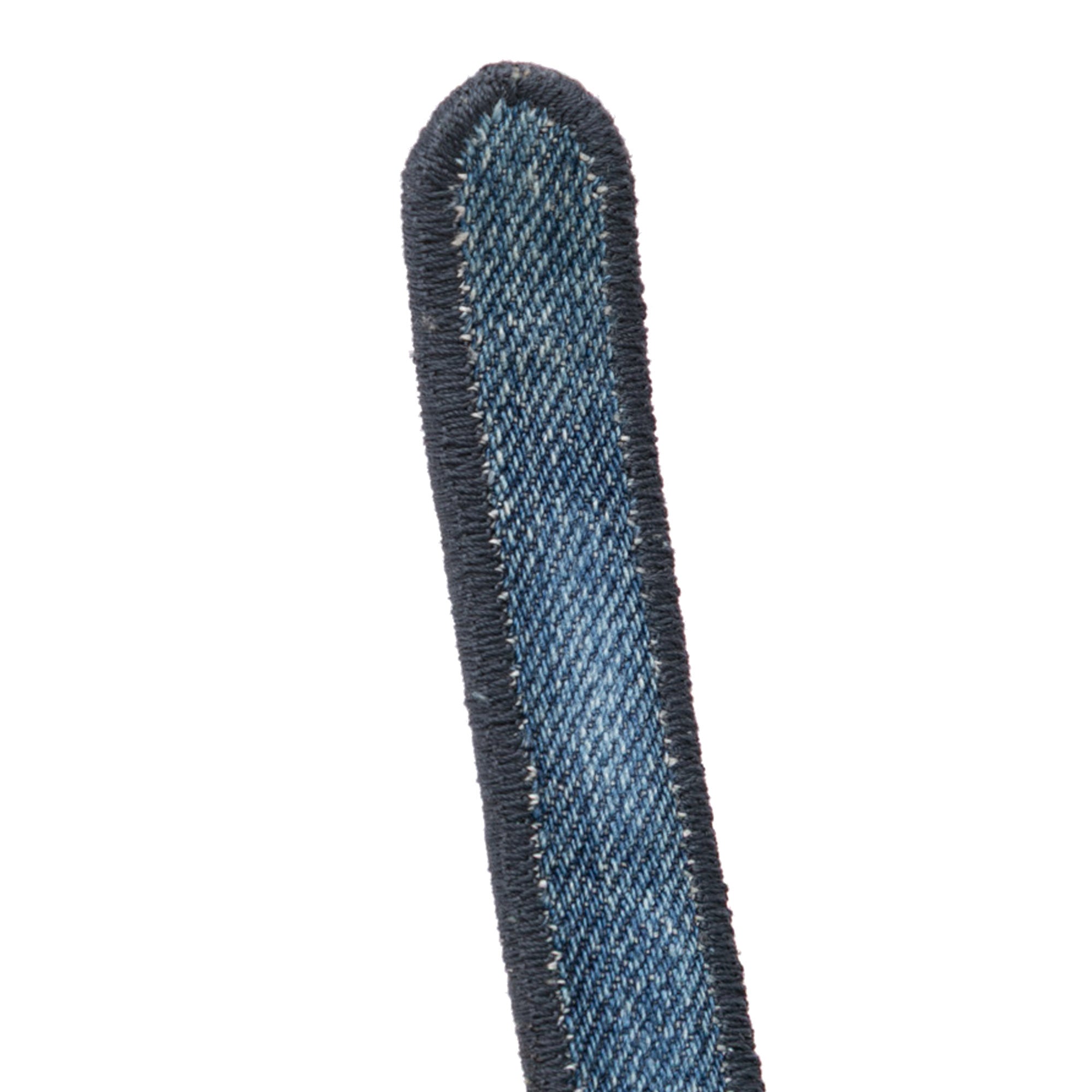Oblique Denim Embroidered Saddle Bag
