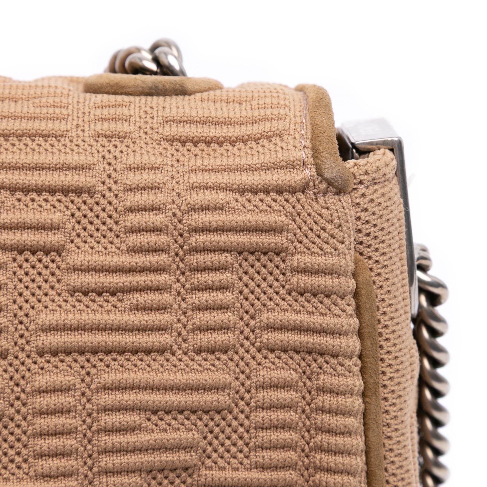 Fendi Zucca Embossed Technical Fabric Chain Midi Baguette