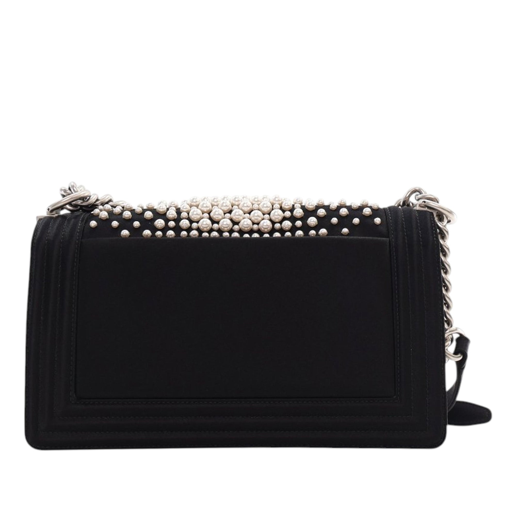 Old Medium Satin Pearl Embellished Boy Flap