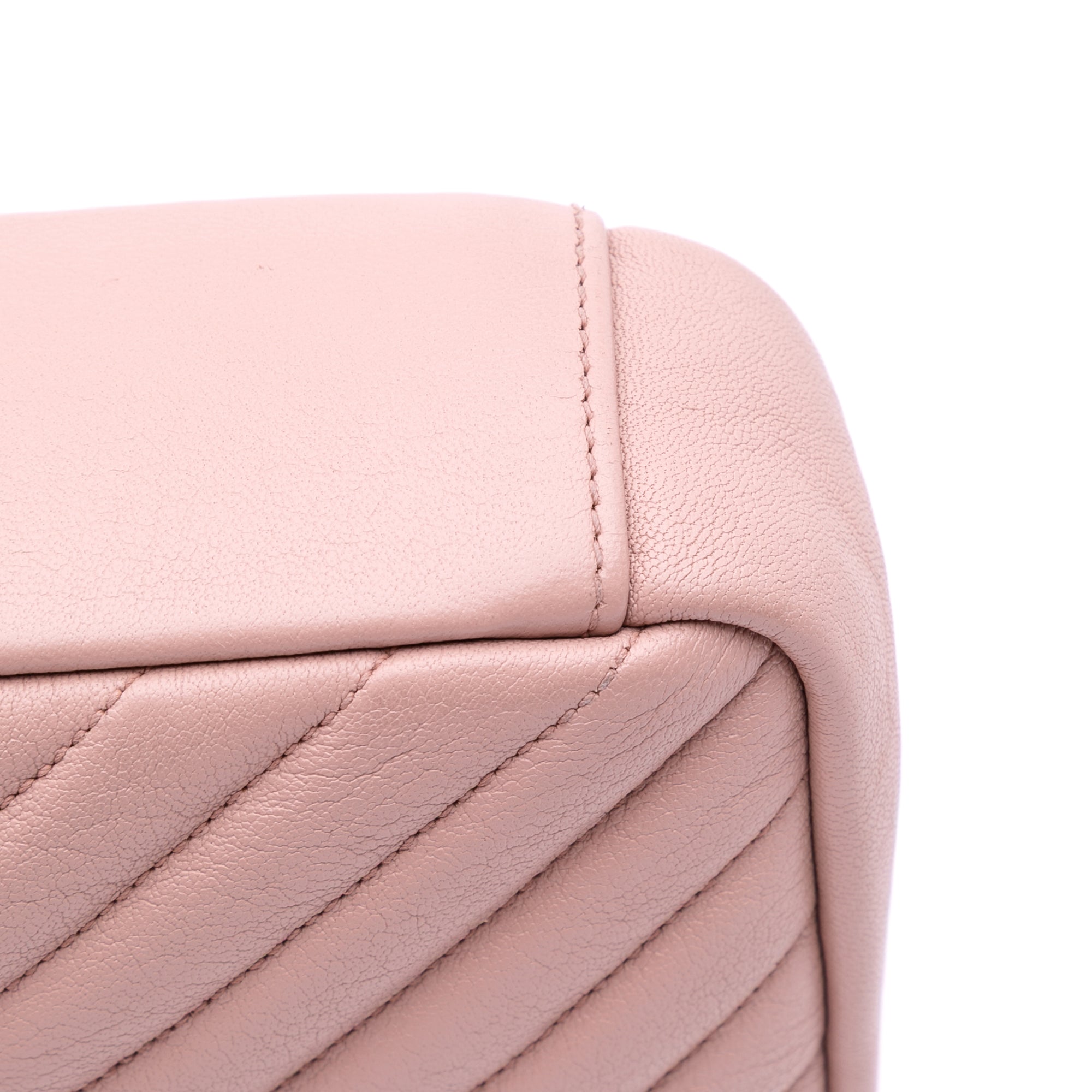Saint Laurent Medium Quilted Chevron Sheepskin College Satchel