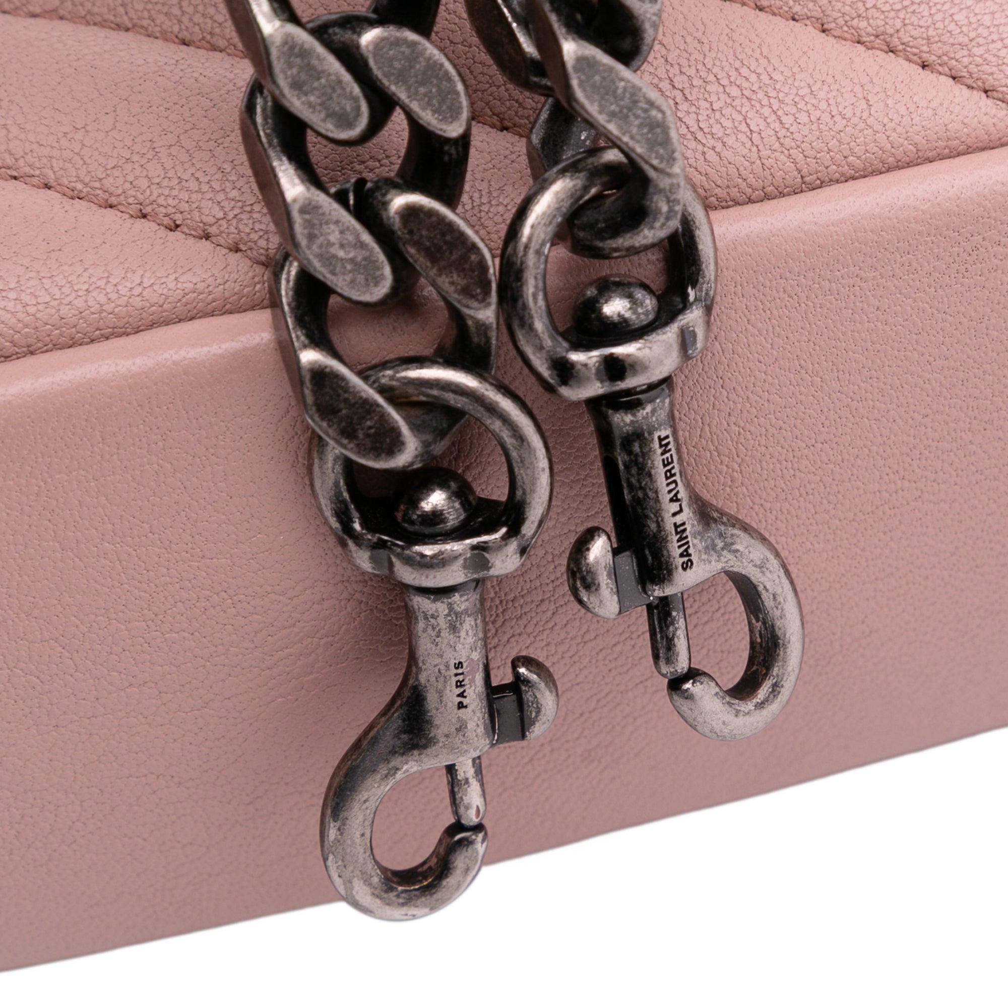 Saint Laurent Medium Quilted Chevron Sheepskin College Satchel