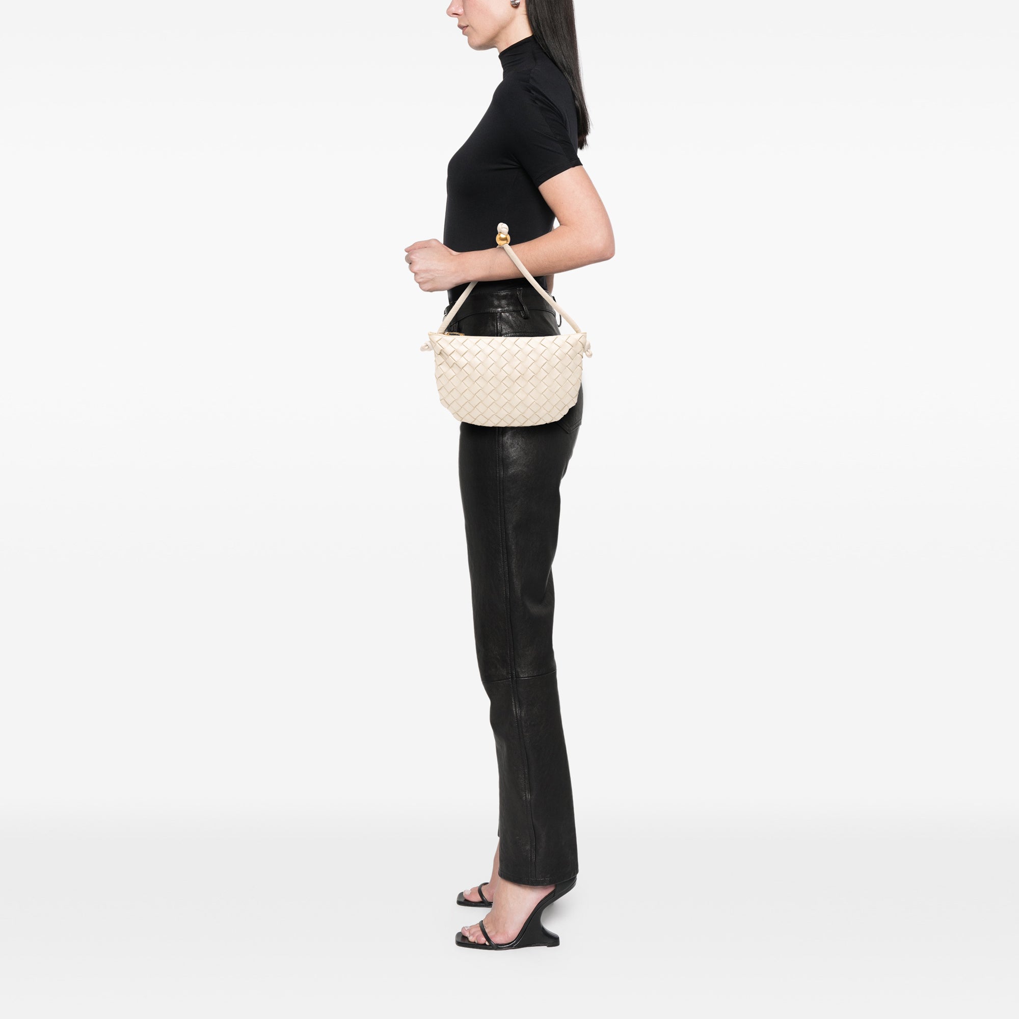 Small Lambskin Intrecciato Turn Pouch
