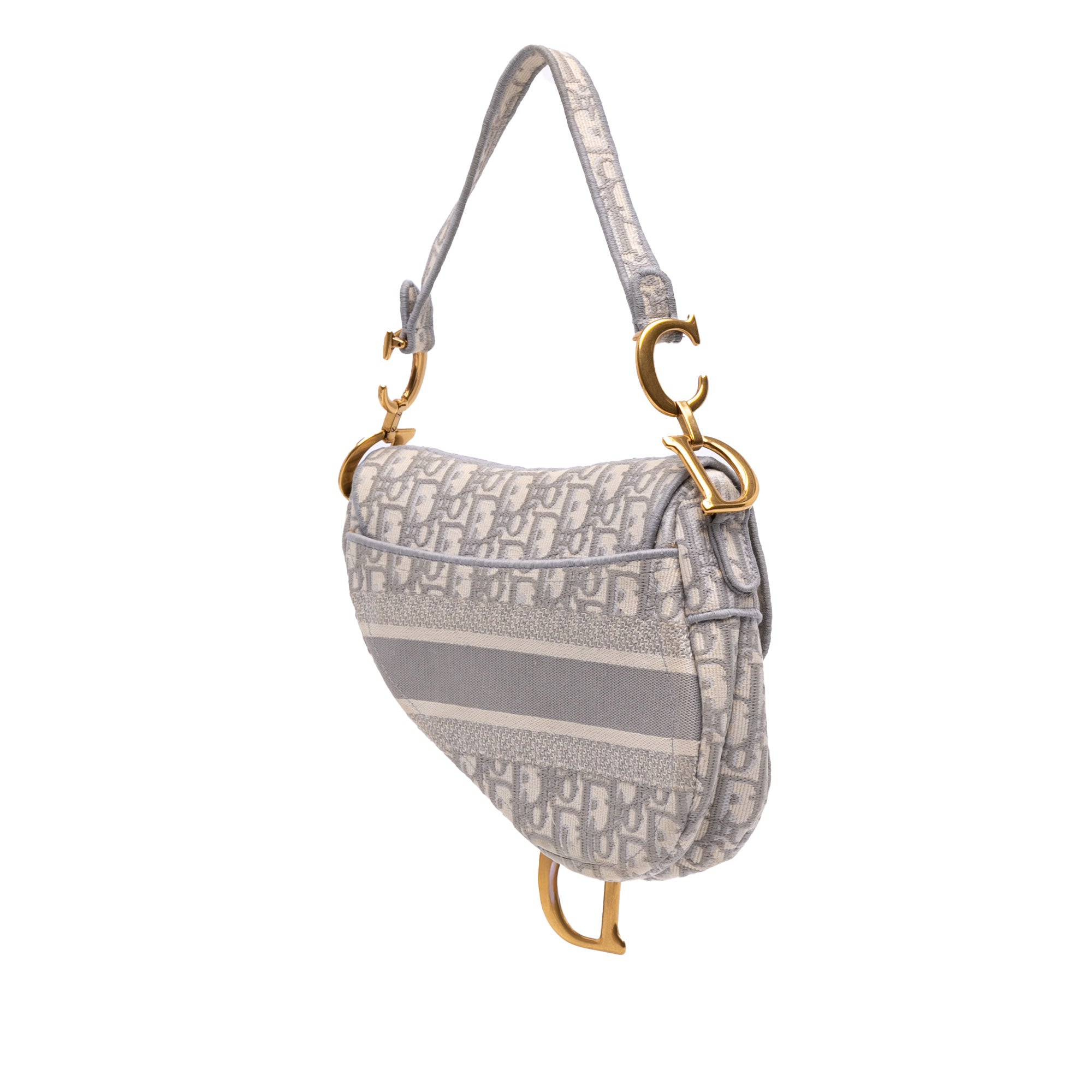 Dior Oblique Embroidered Canvas Saddle Bag