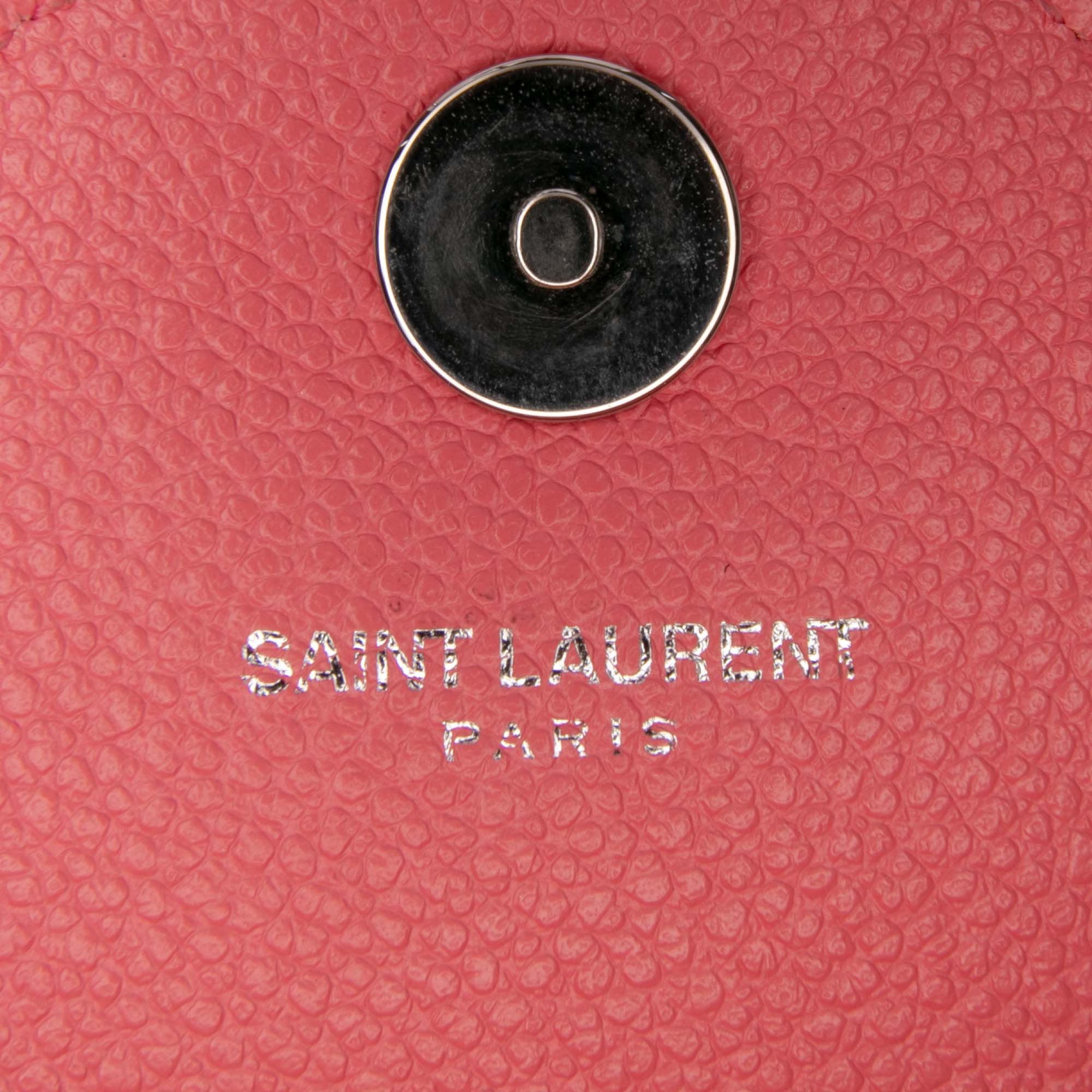 Saint Laurent Baby Grained Calfskin Chevron Classic Monogram Chain Bag