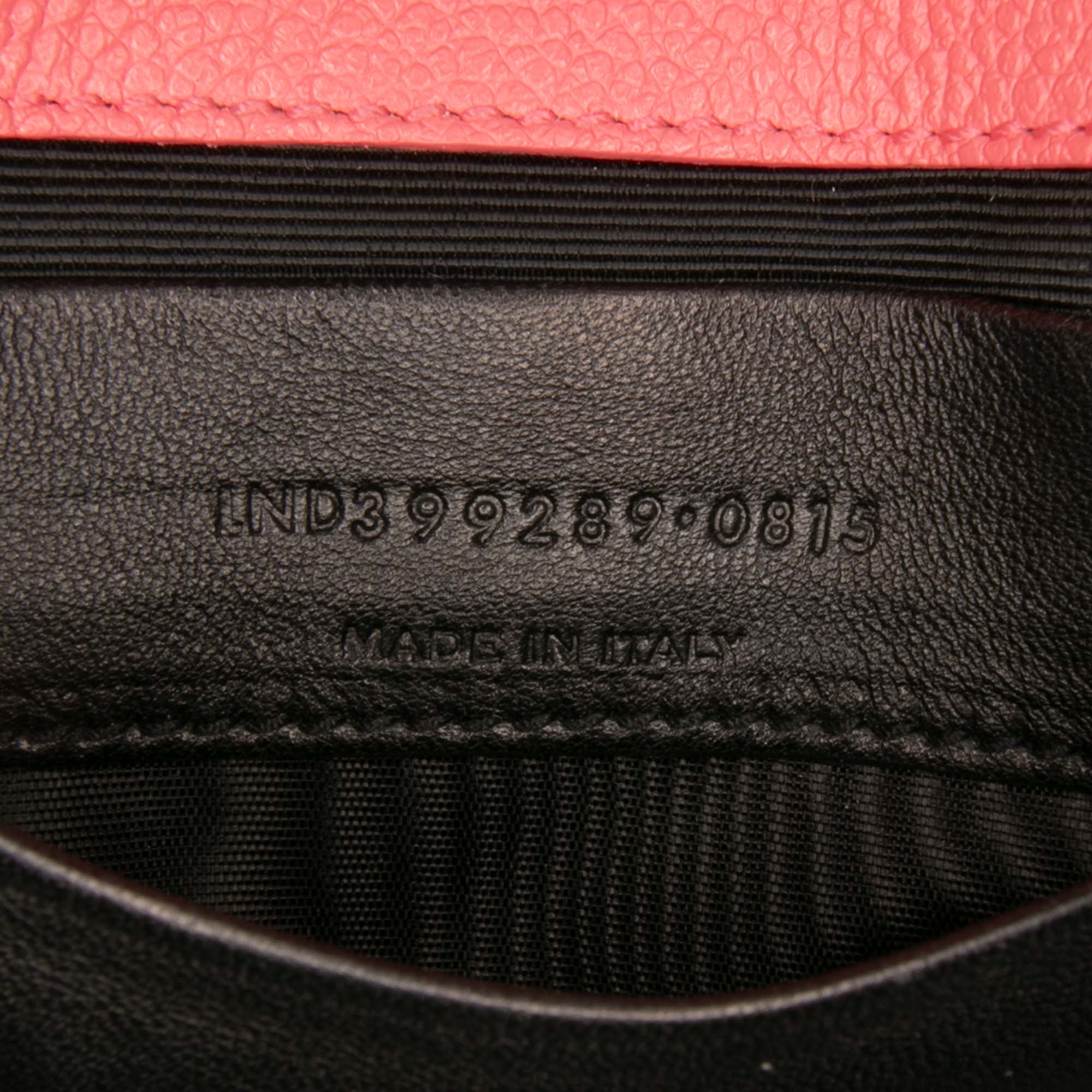 Saint Laurent Baby Grained Calfskin Chevron Classic Monogram Chain Bag