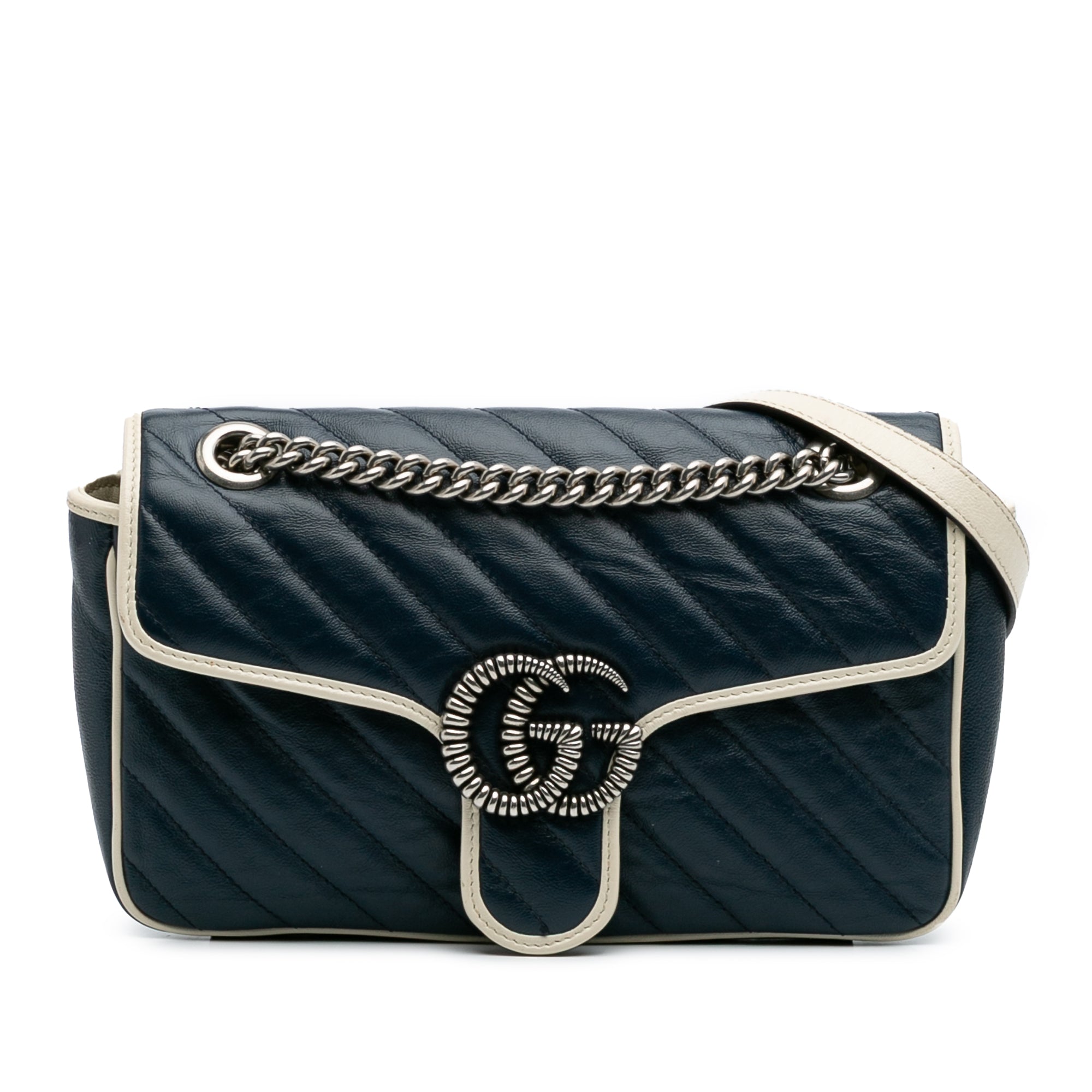 Medium GG Marmont Matelasse Diagonal Leather Torchon Shoulder Bag